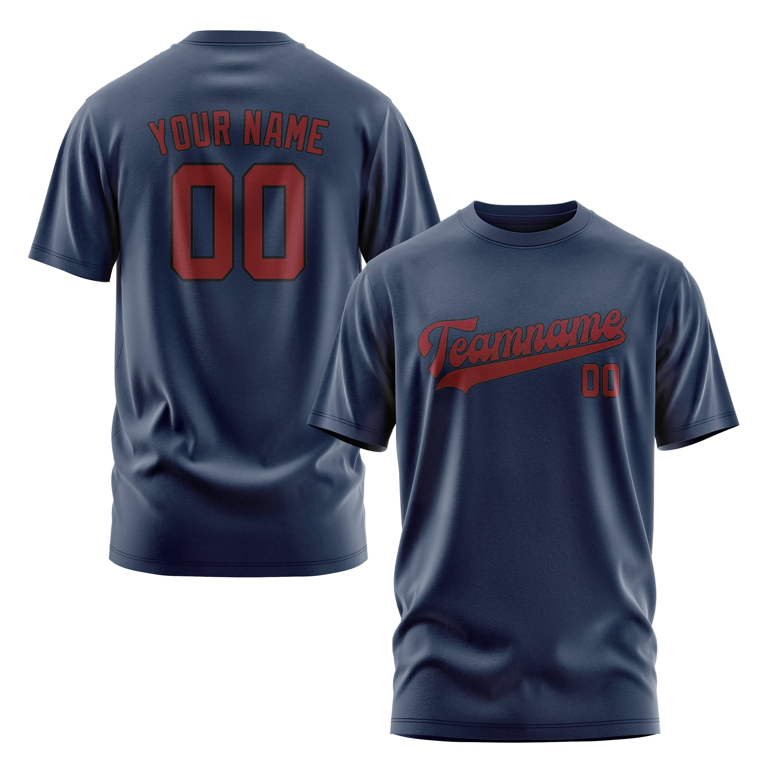 Custom Blue Crimson Red T-Shirt