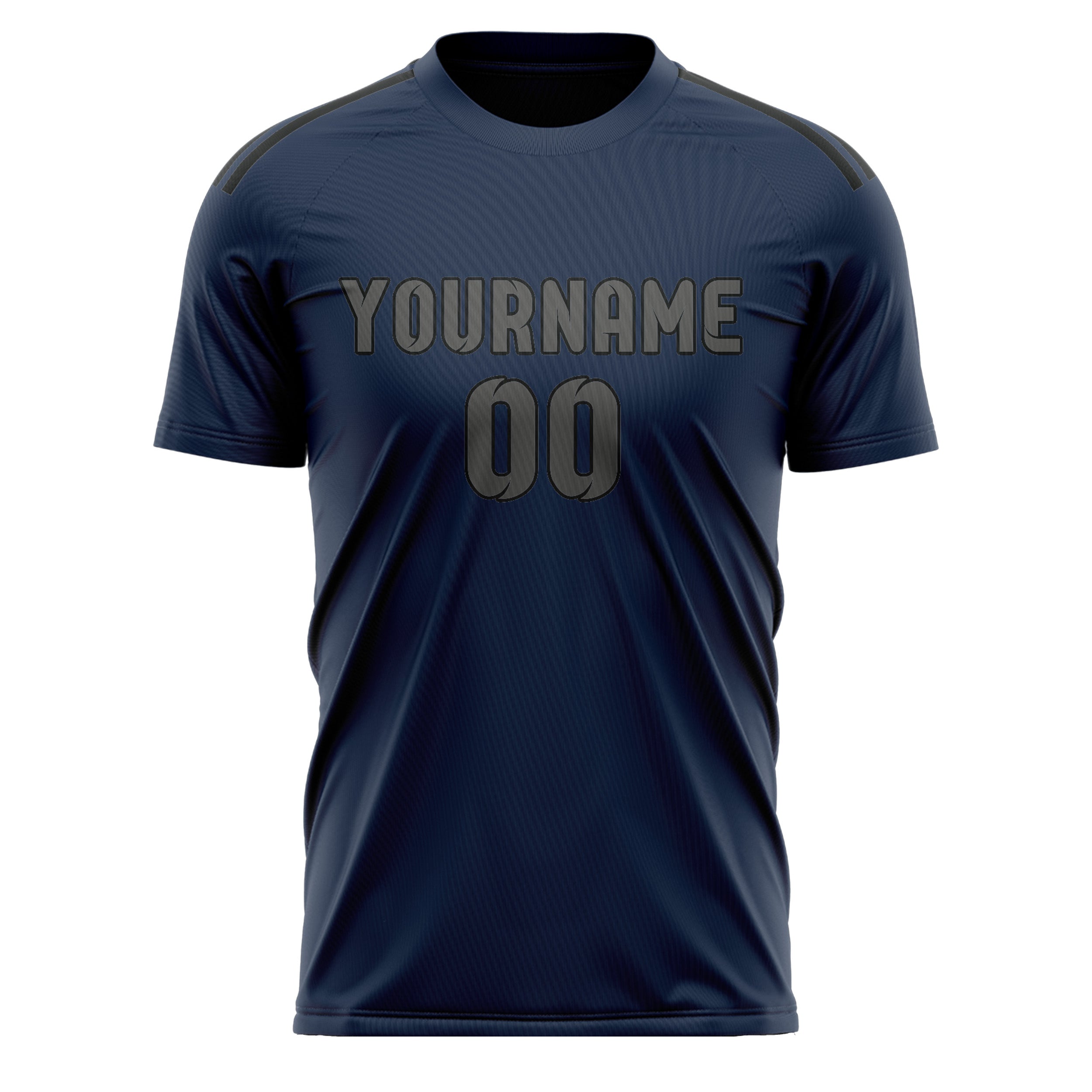 Custom Blue Dark Grey Soccer Jersey