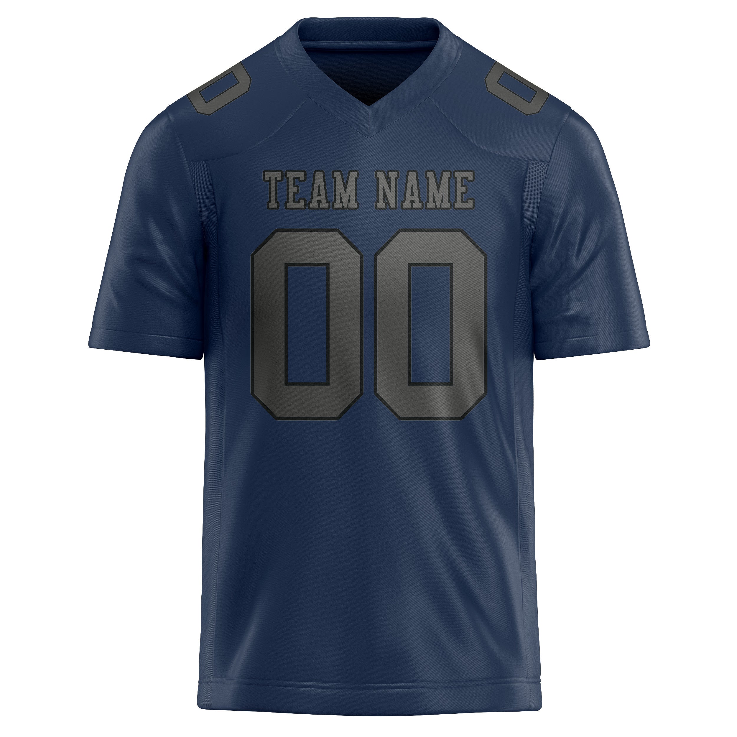 Custom Blue Dark Grey Football Jersey
