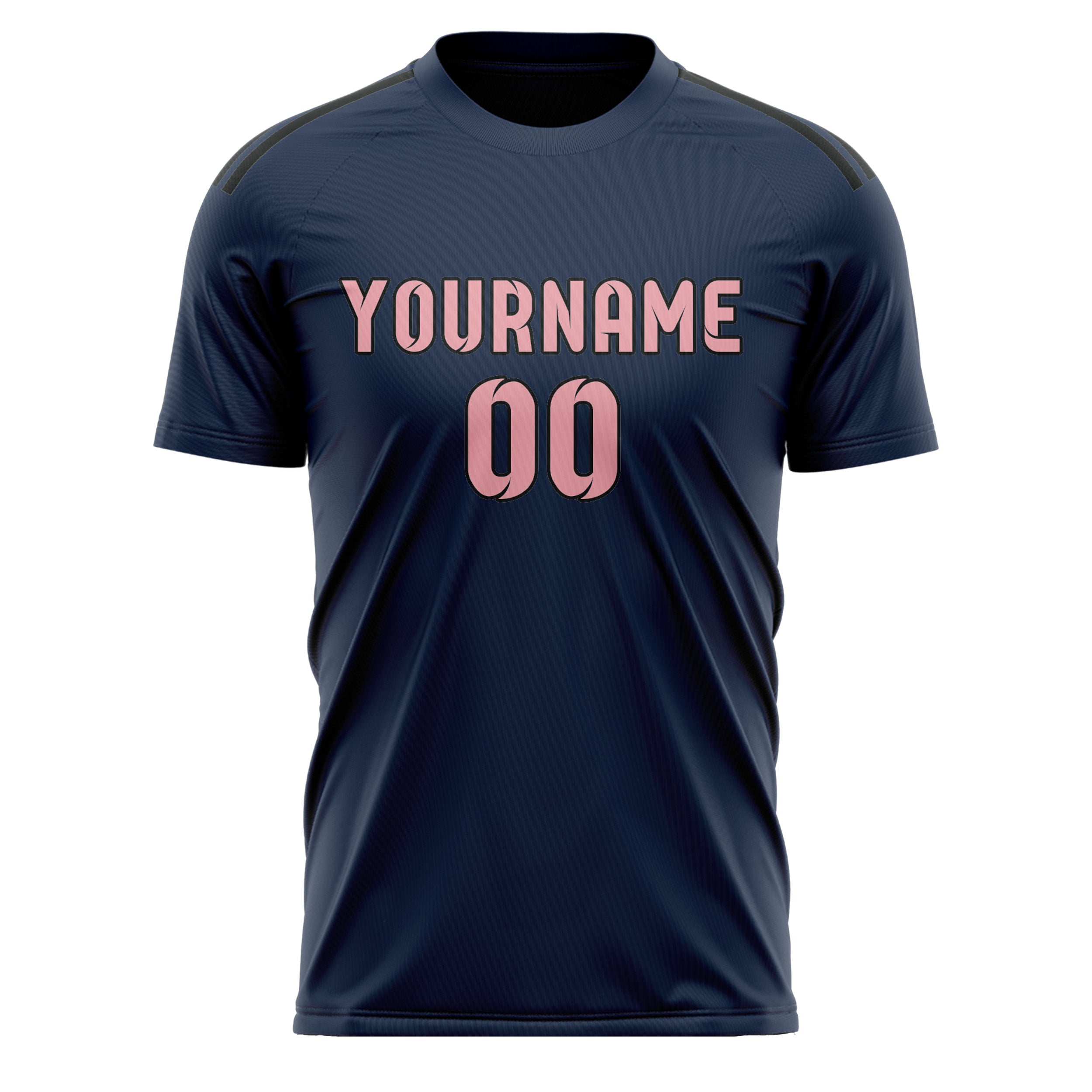 Custom Blue Light Pink Soccer Jersey