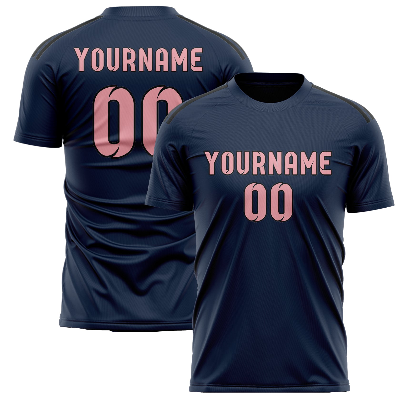 Custom Blue Light Pink Soccer Jersey