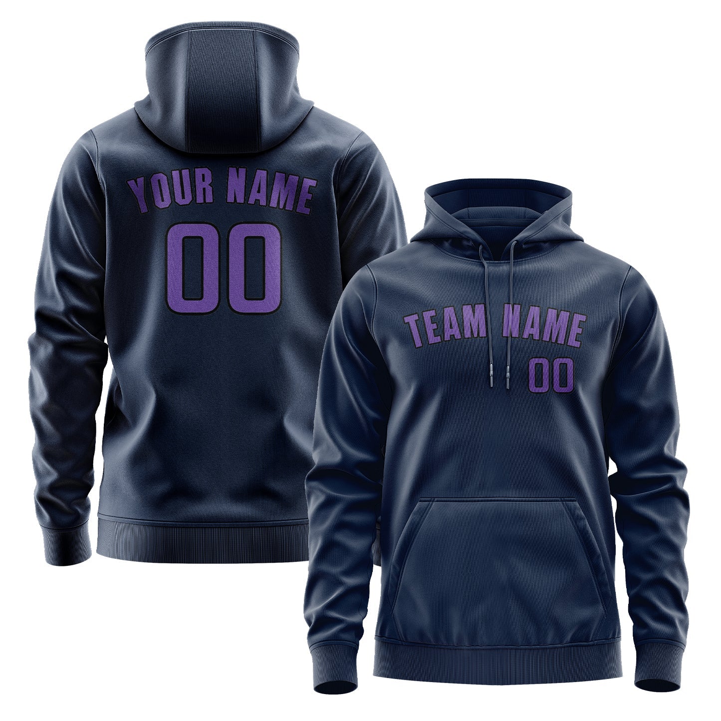 Custom Blue Light Purple Hoodie