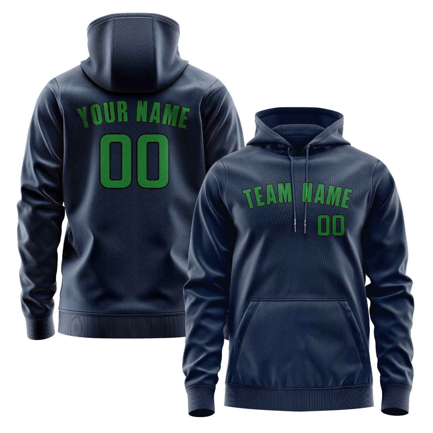 Custom Blue Emerald Green Hoodie