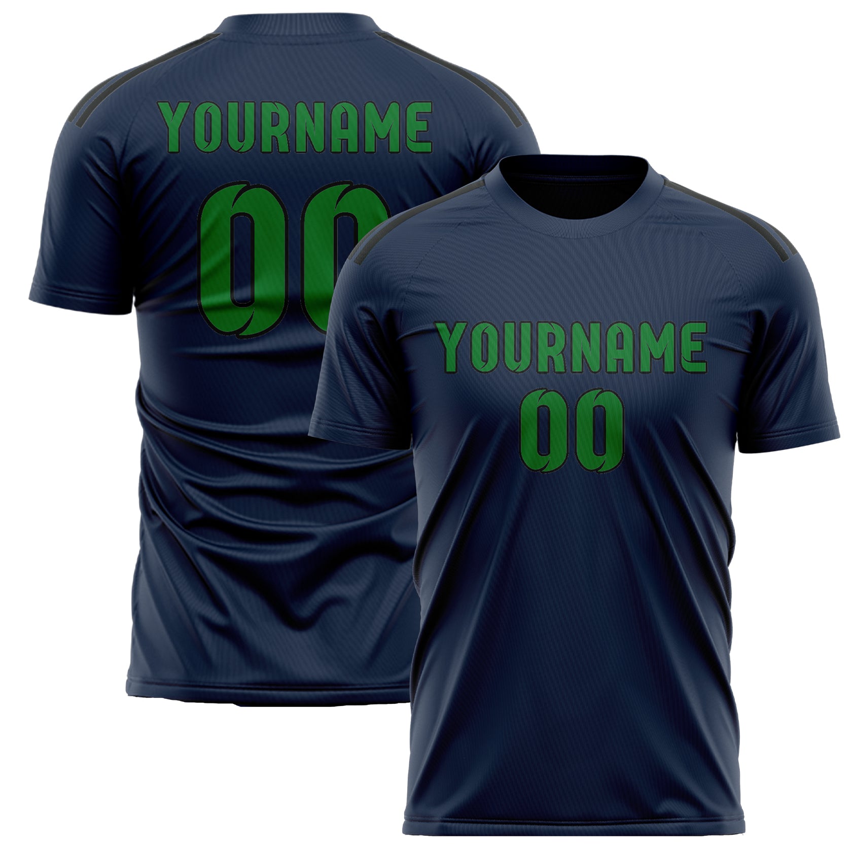 Custom Blue Emerald Green Soccer Jersey