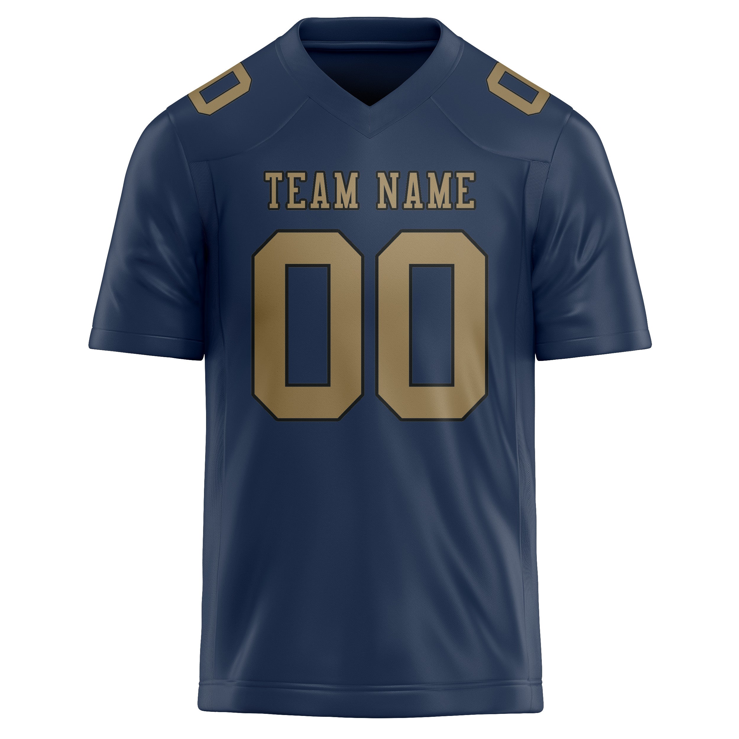 Custom Blue Light Khaki Football Jersey