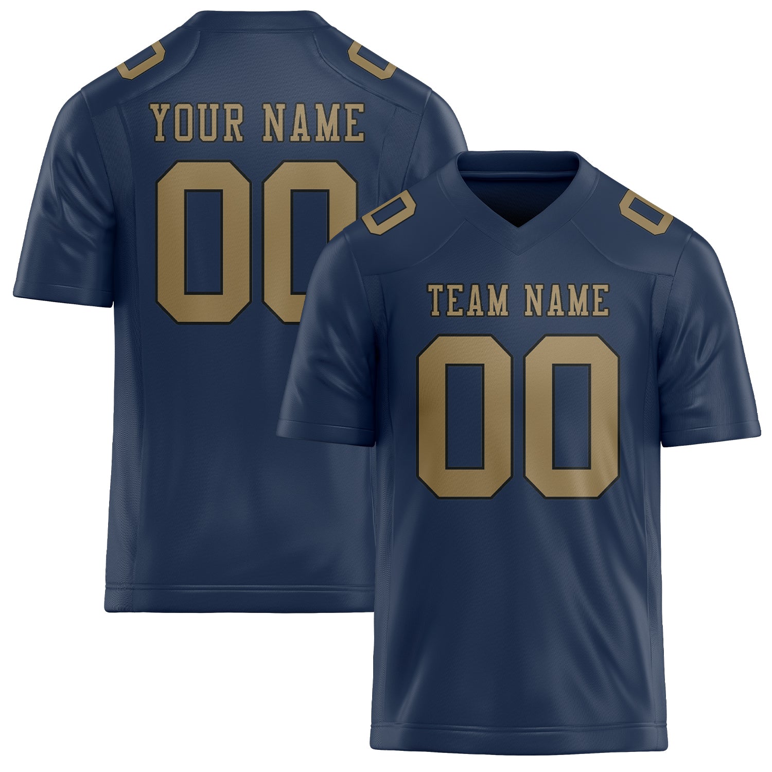 Custom Blue Light Khaki Football Jersey