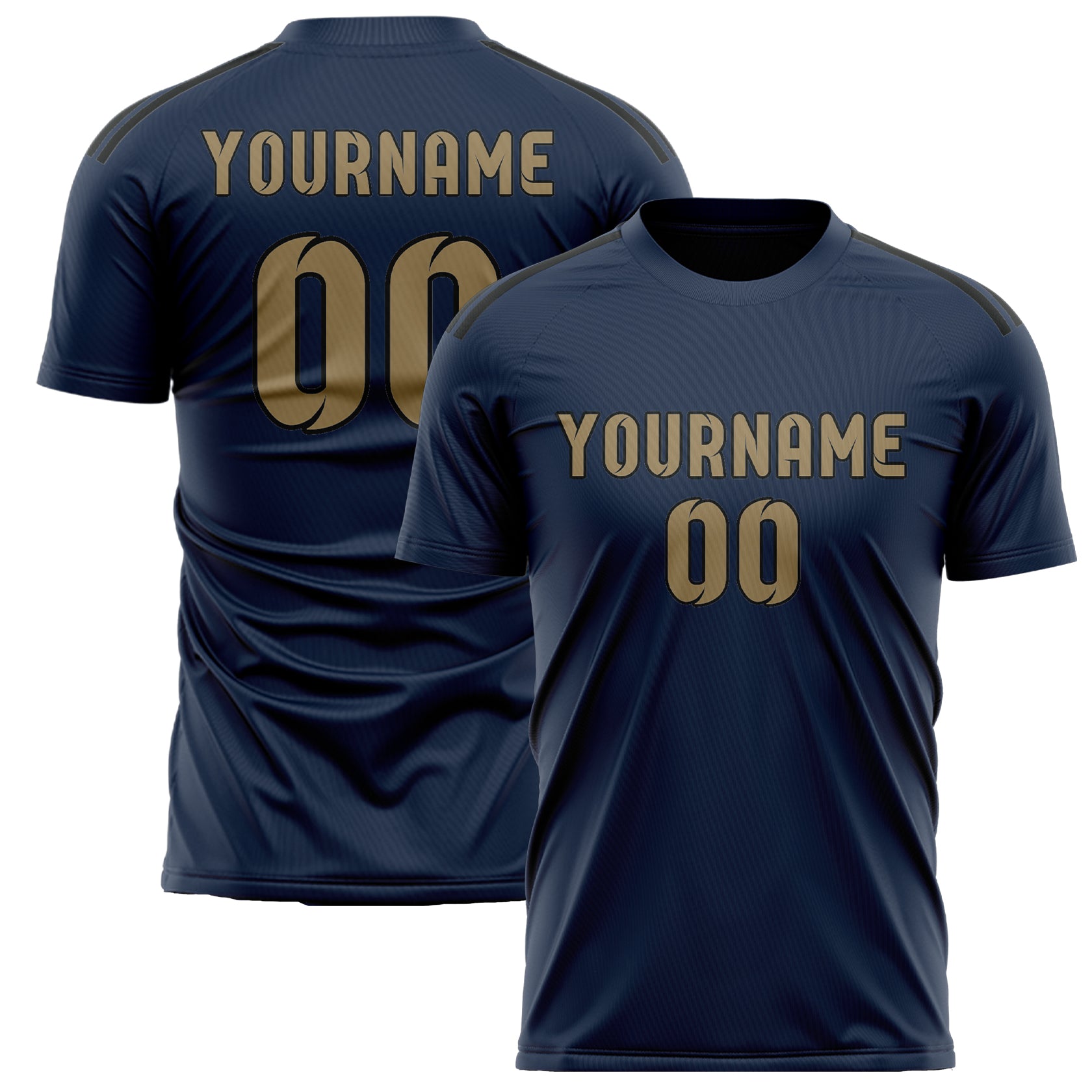 Custom Blue Light Khaki Soccer Jersey