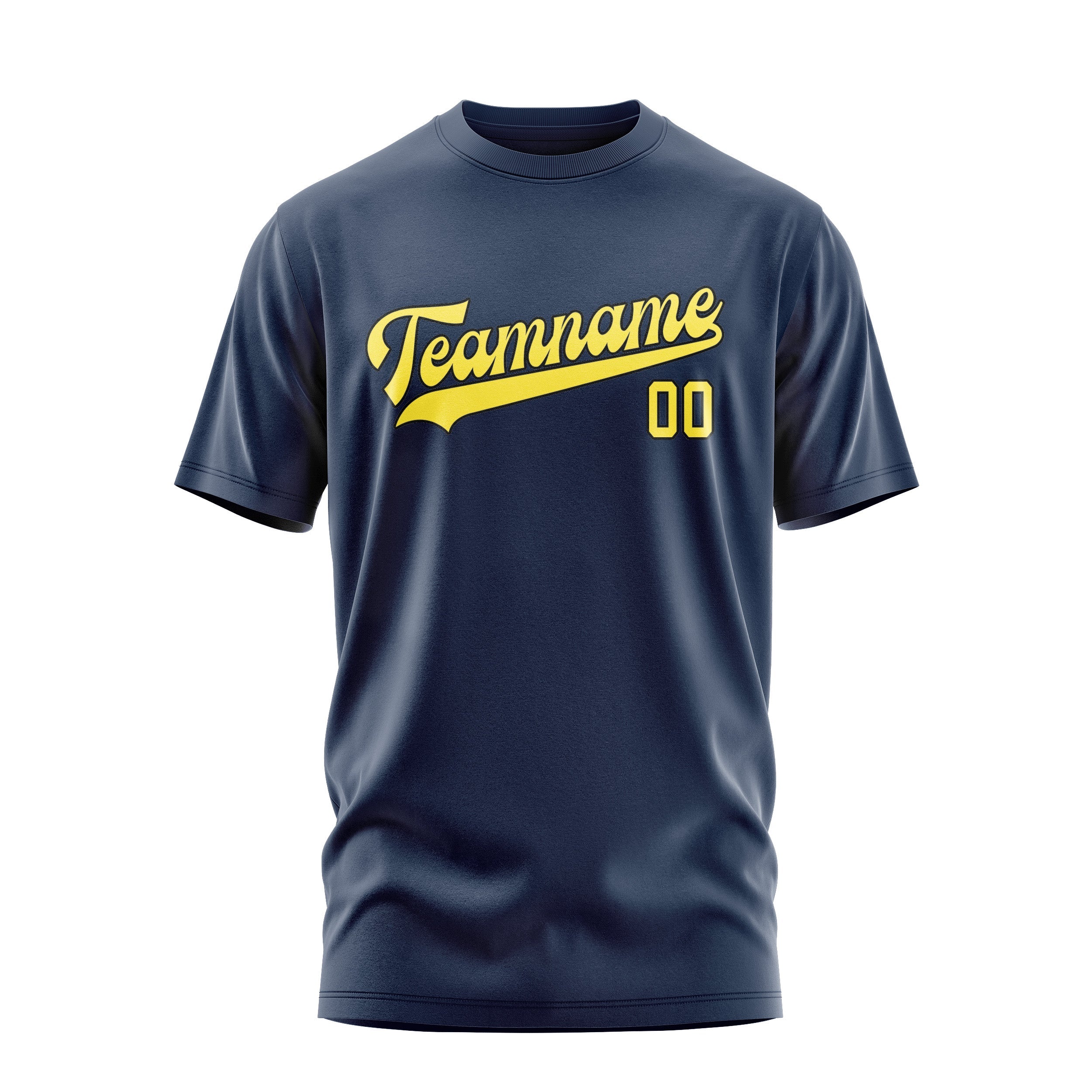 Custom Blue Light Yellow T-Shirt