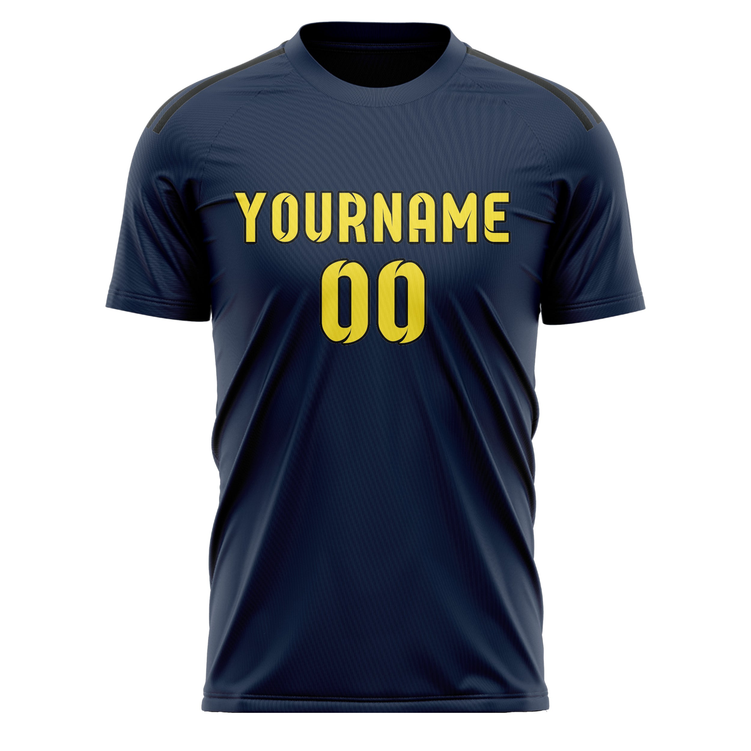 Custom Blue Light Yellow Soccer Jersey