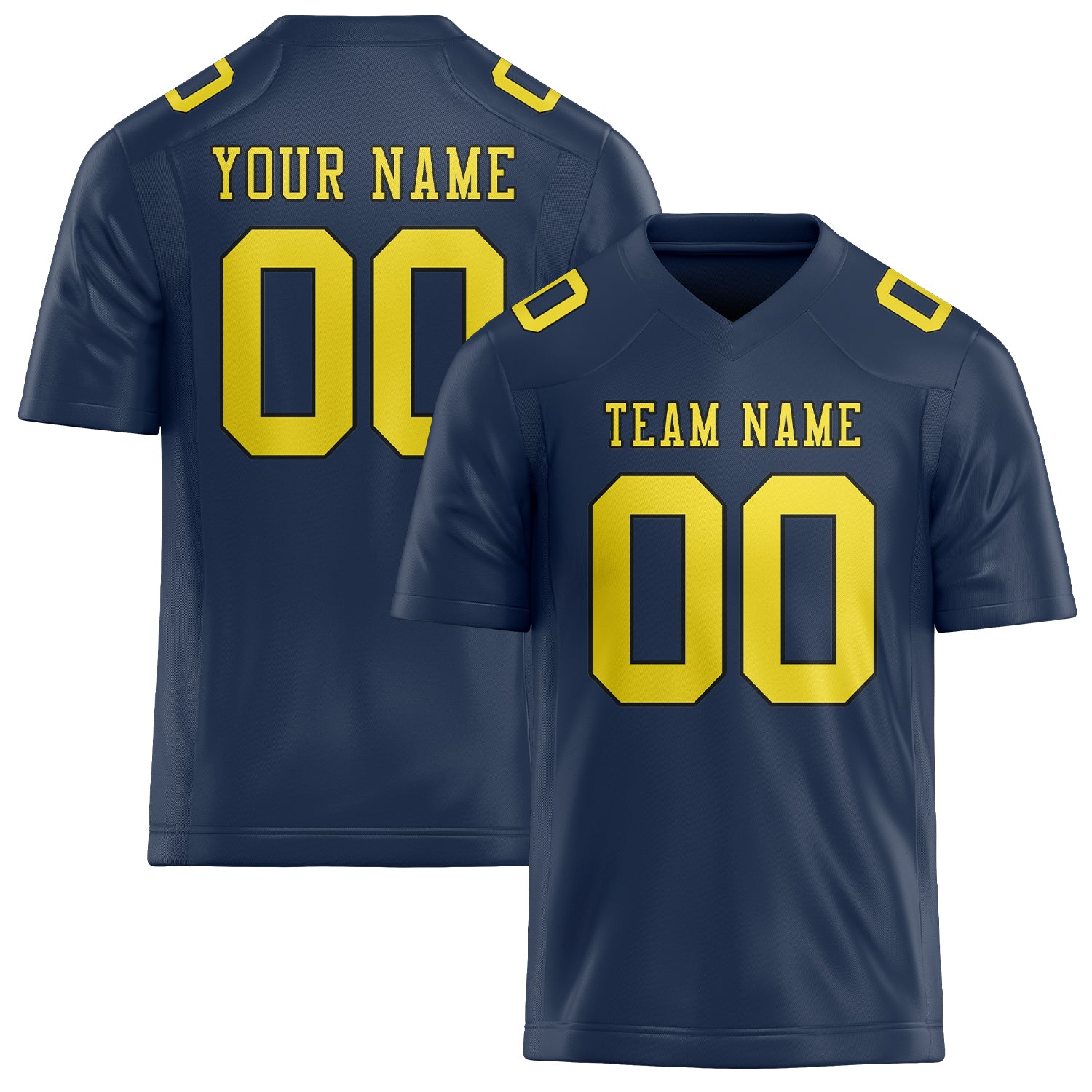 Custom Blue Light Yellow Football Jersey