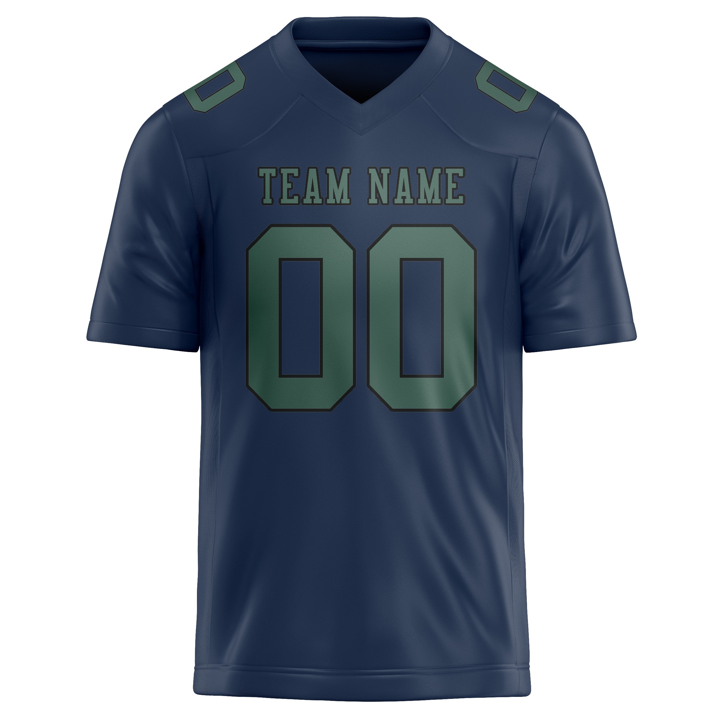 Custom Blue Blue Green Football Jersey