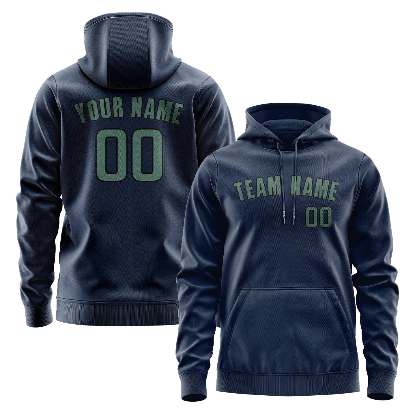 Custom Blue Blue Green Hoodie