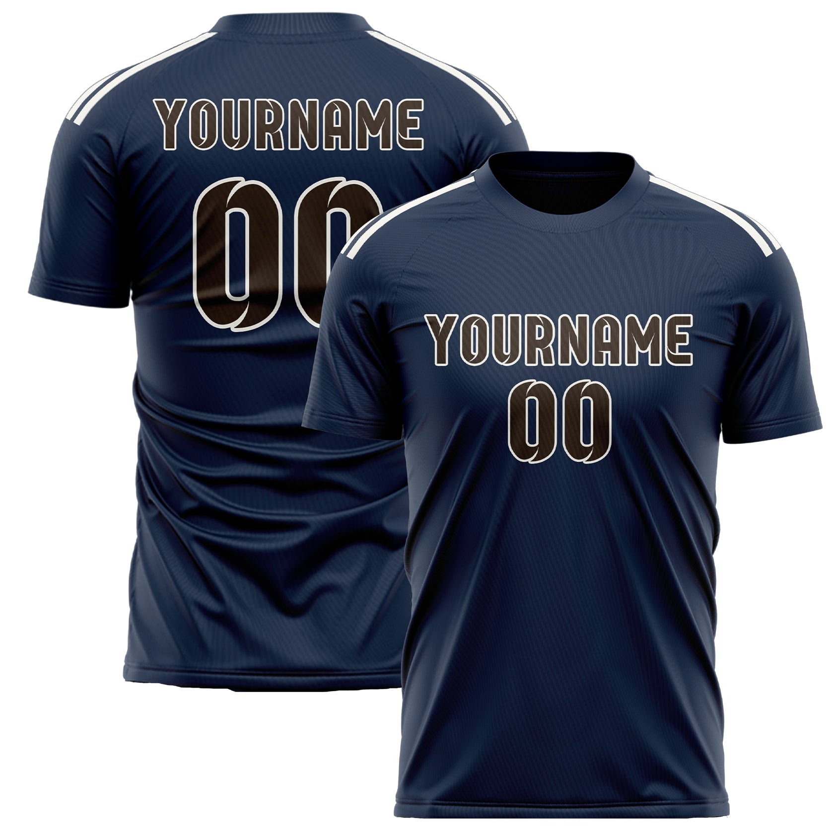 Custom Blue Brown Soccer Jersey