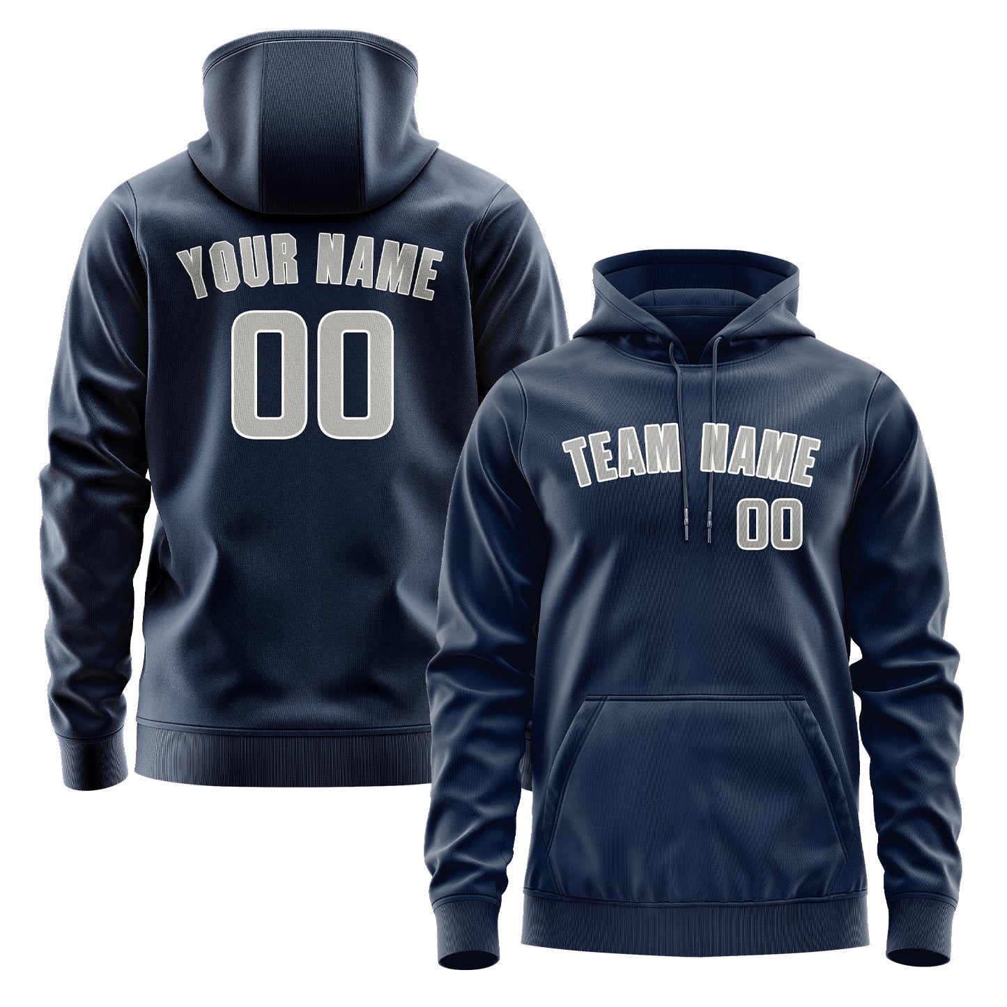 Custom Blue Gray Hoodie
