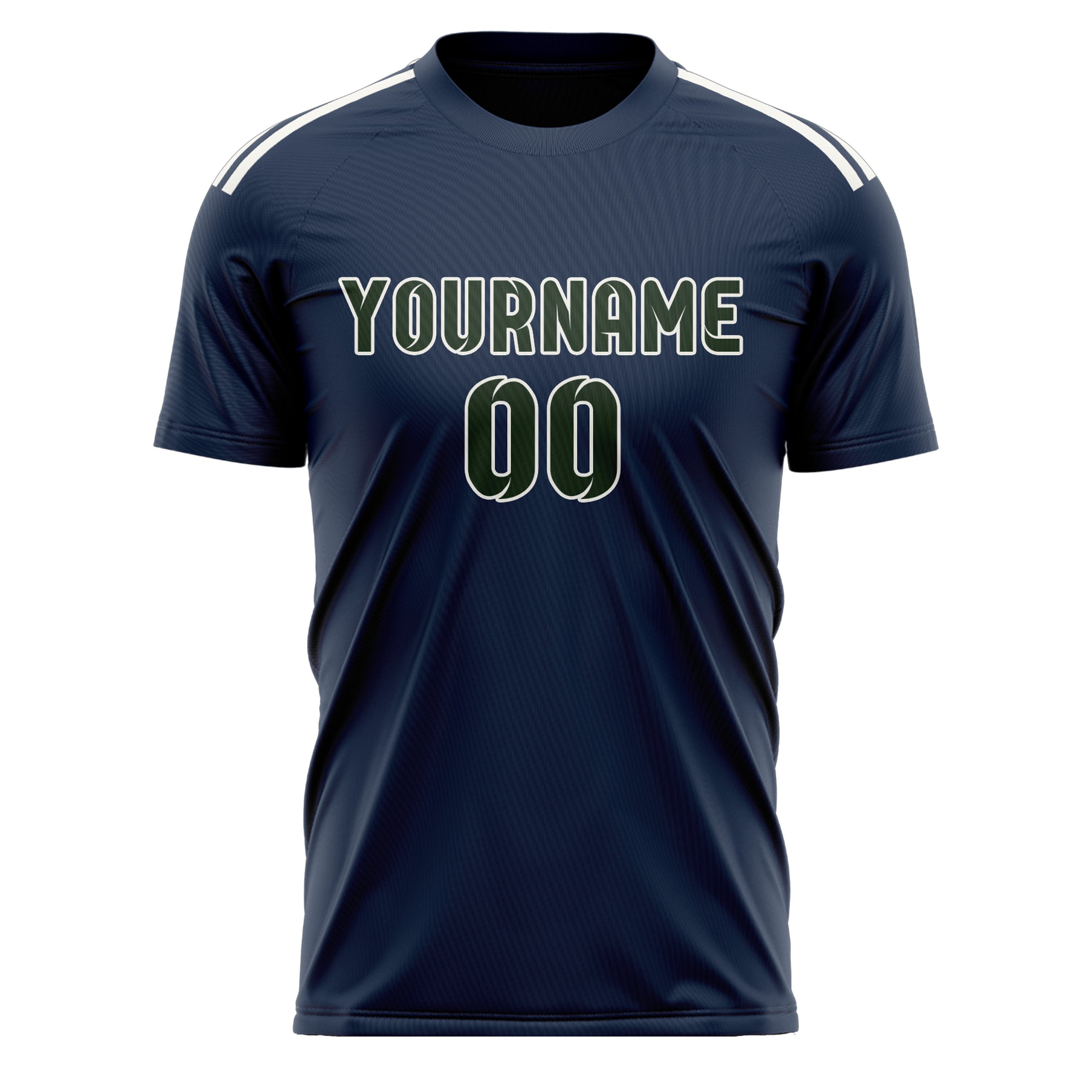 Custom Blue Dark Green Soccer Jersey