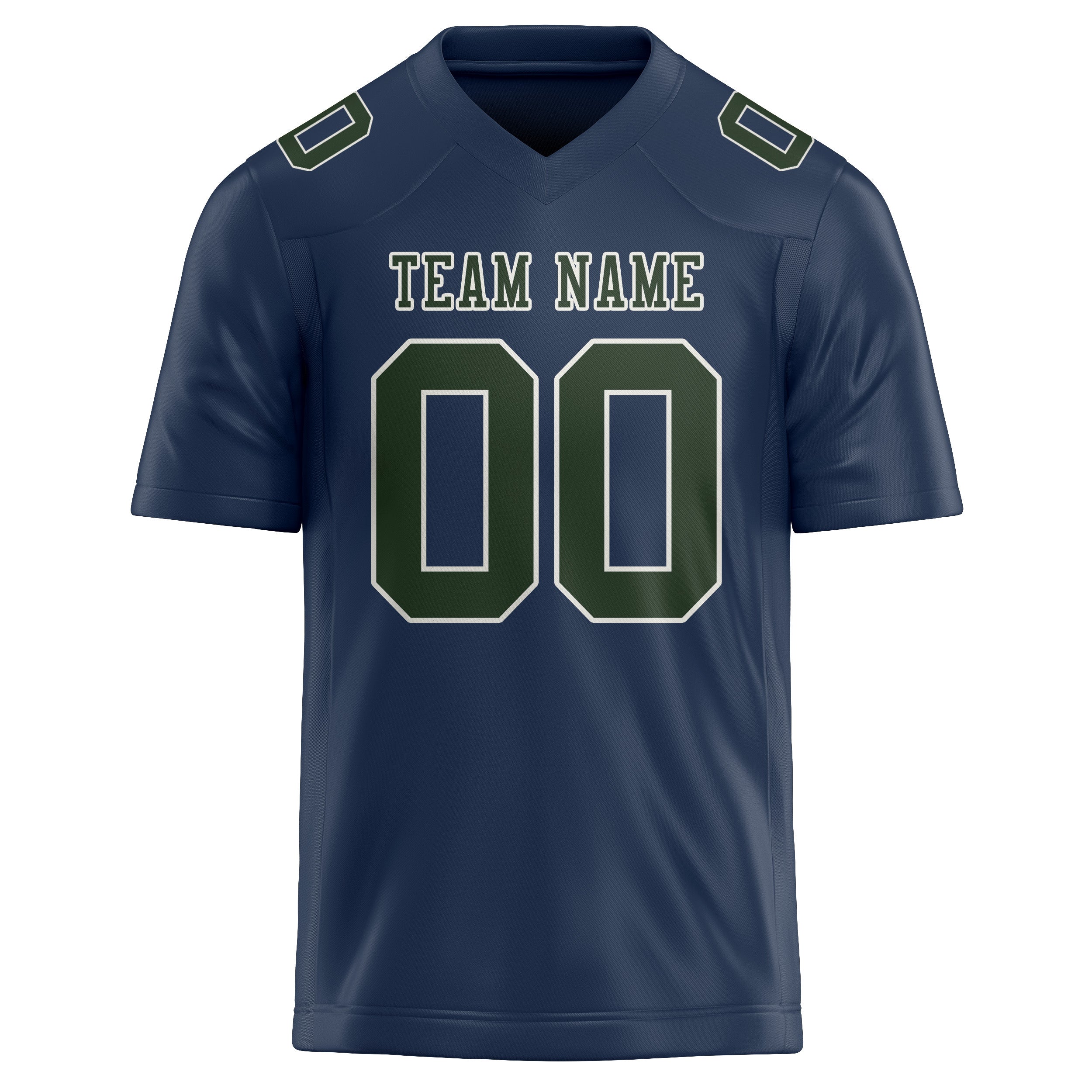 Custom Blue Dark Green Football Jersey