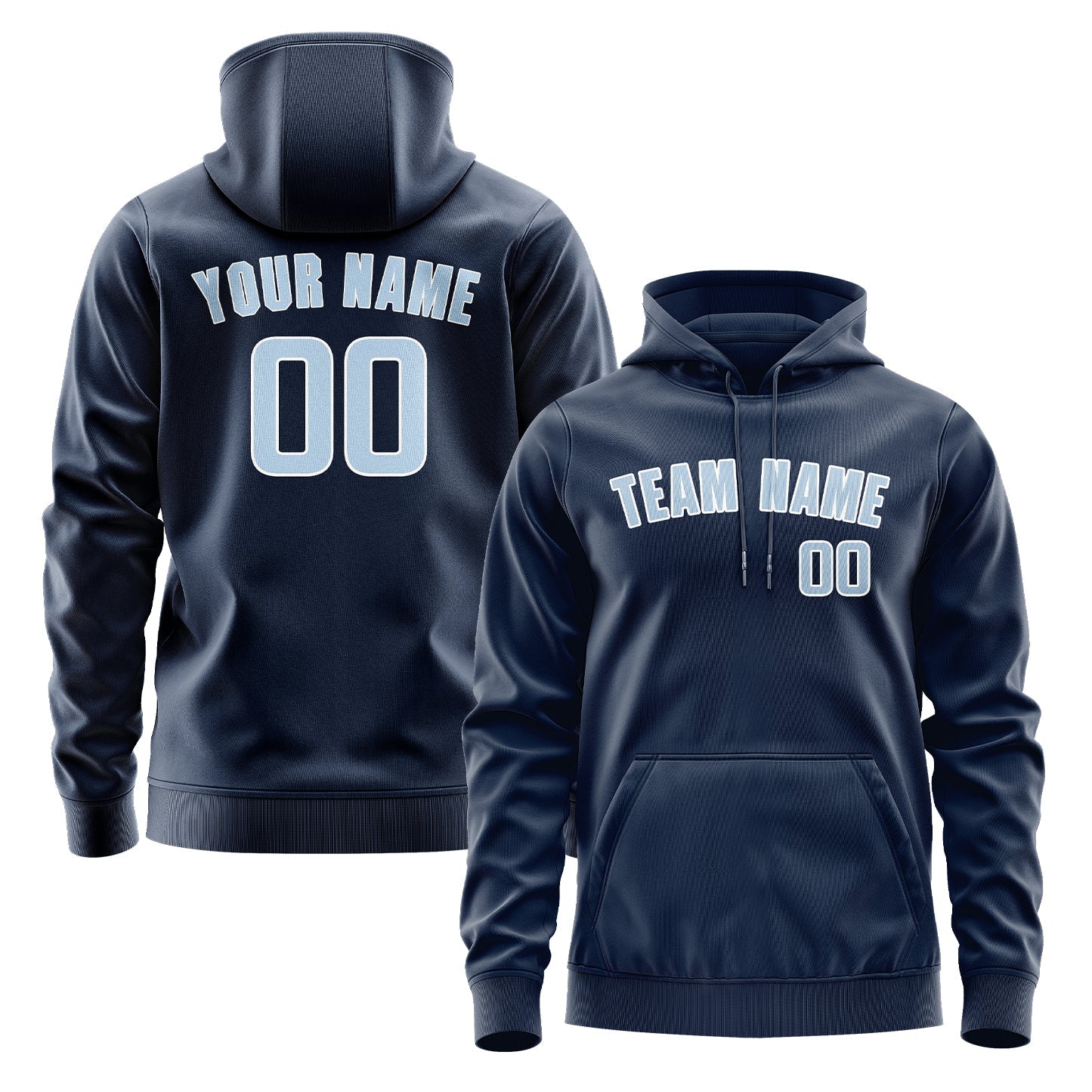 Custom Blue Light Blue Hoodie