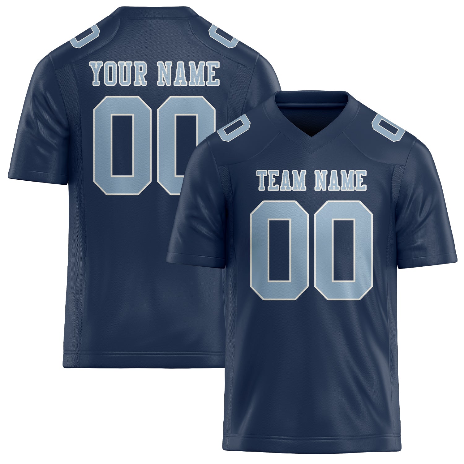 Custom Blue Light Blue Football Jersey