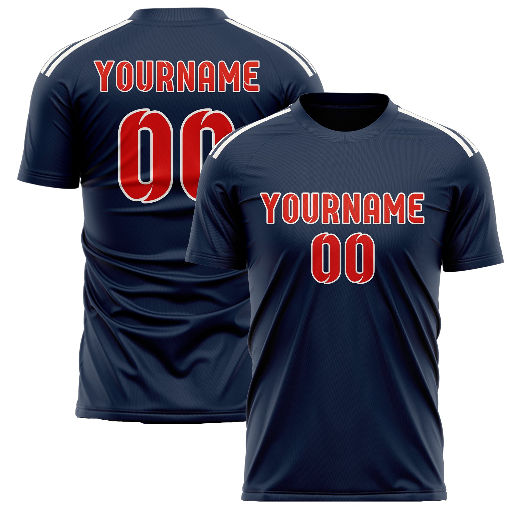 Custom Blue Orange Red Soccer Jersey