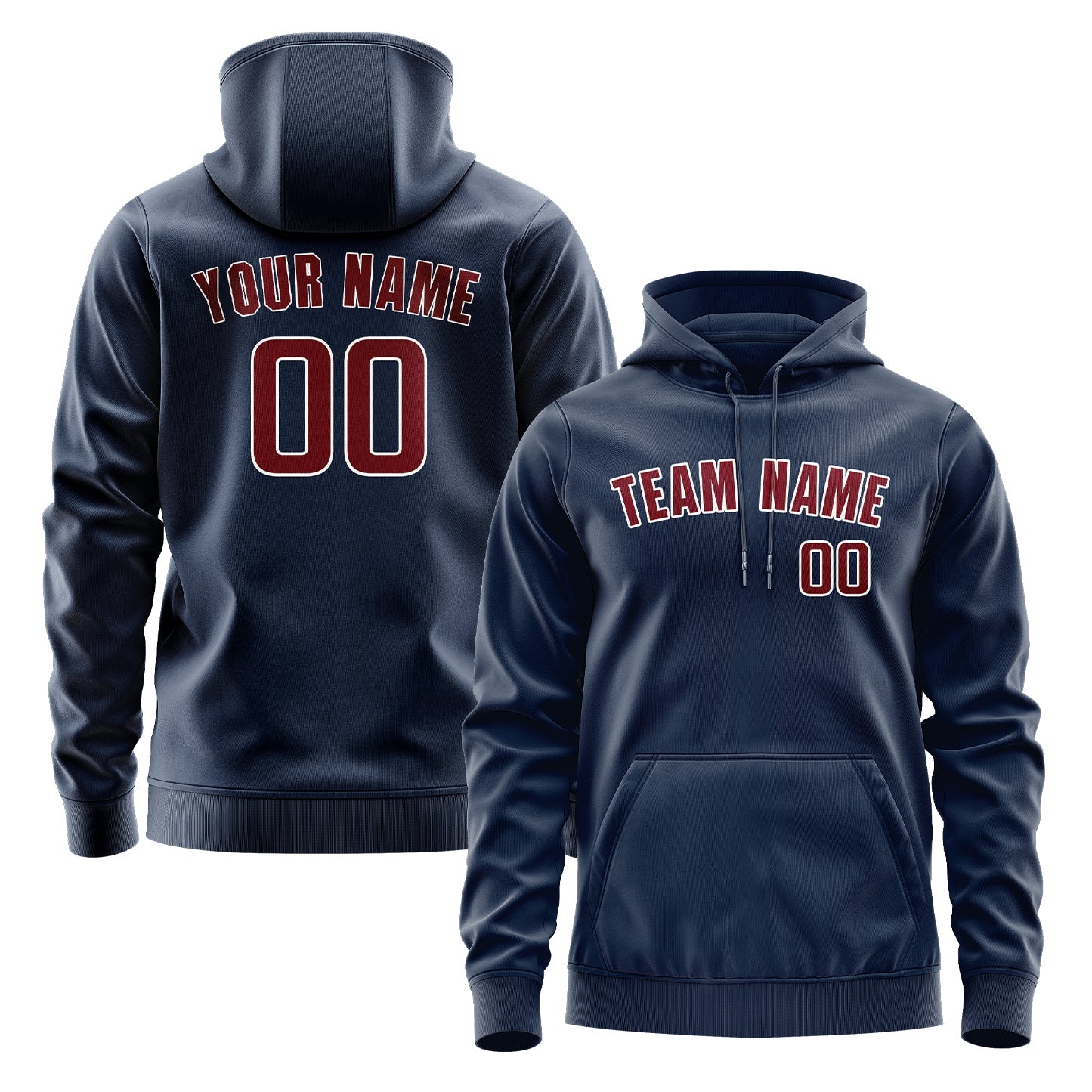 Custom Blue Crimson Red Hoodie