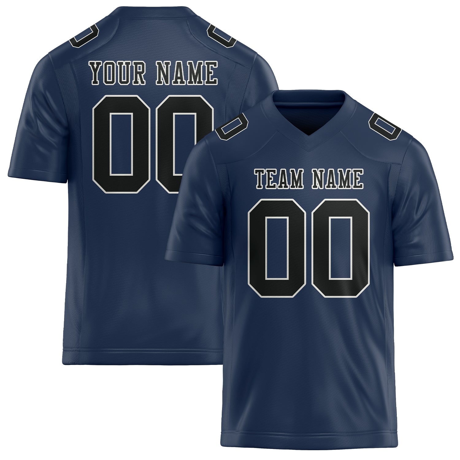 Custom Blue Black Football Jersey