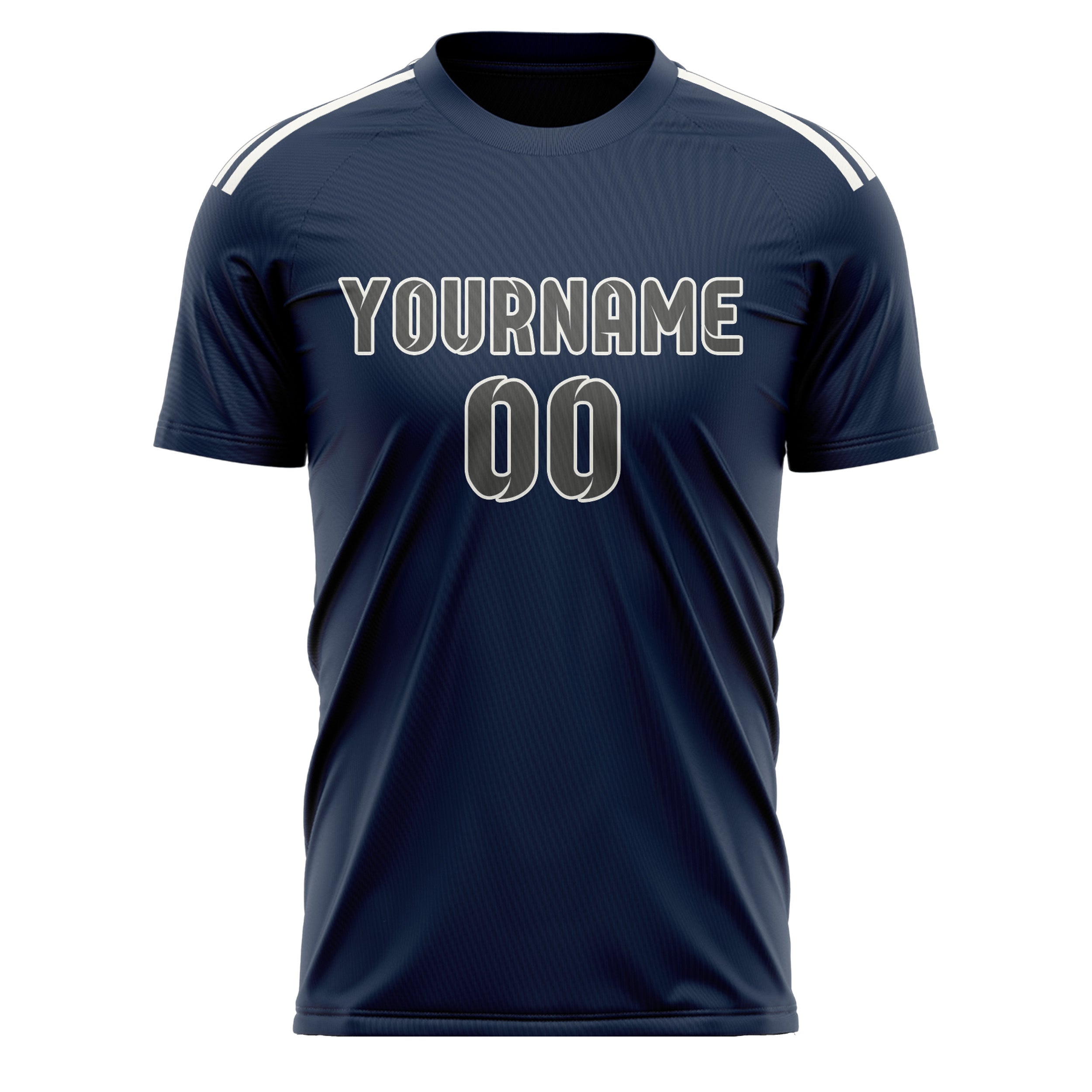 Custom Blue Dark Grey Soccer Jersey