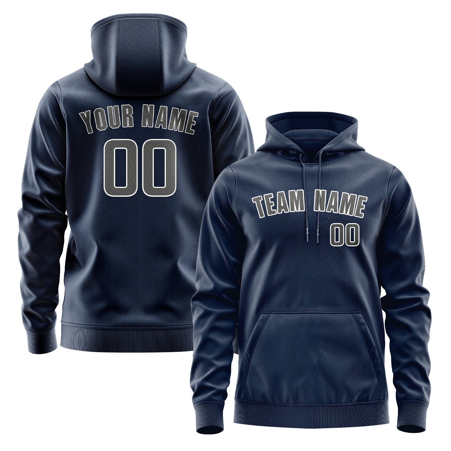 Custom Blue Dark Grey Hoodie