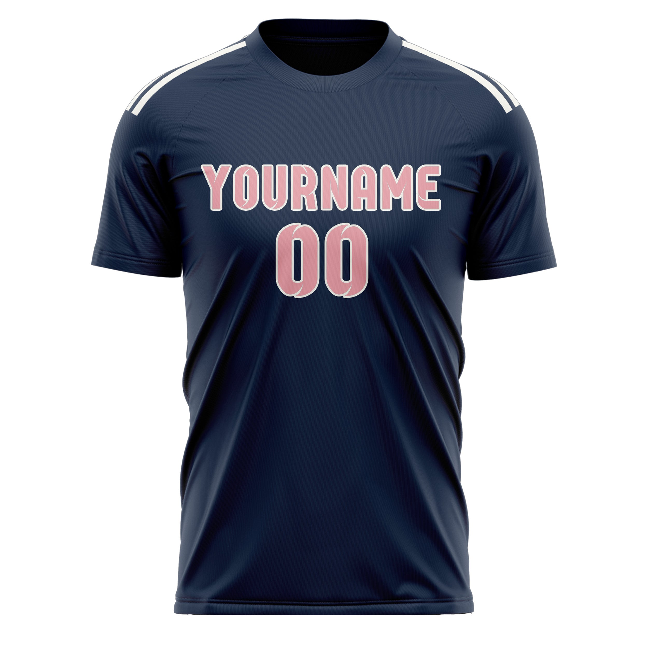 Custom Blue Light Pink Soccer Jersey