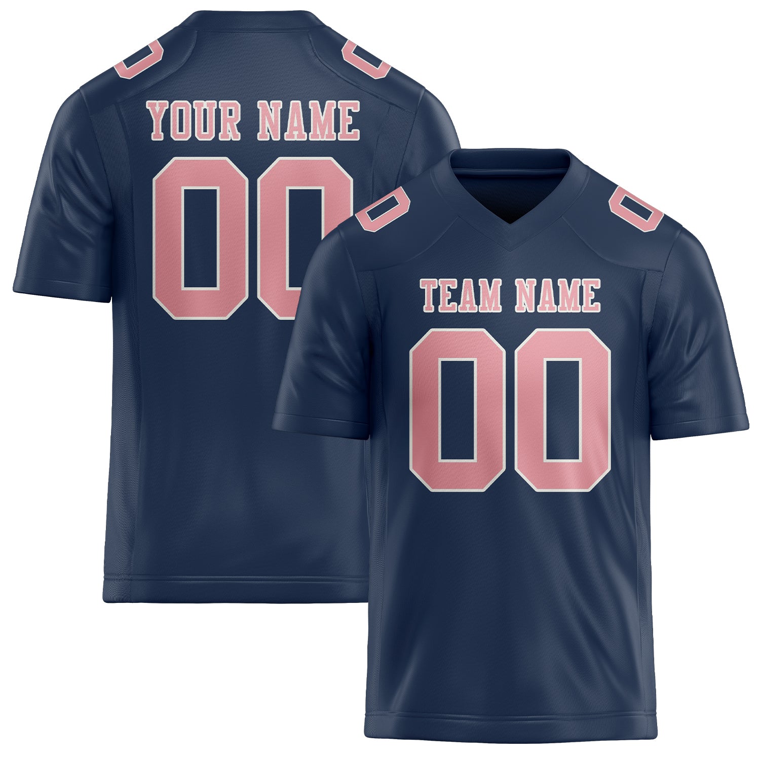 Custom Blue Light Pink Football Jersey