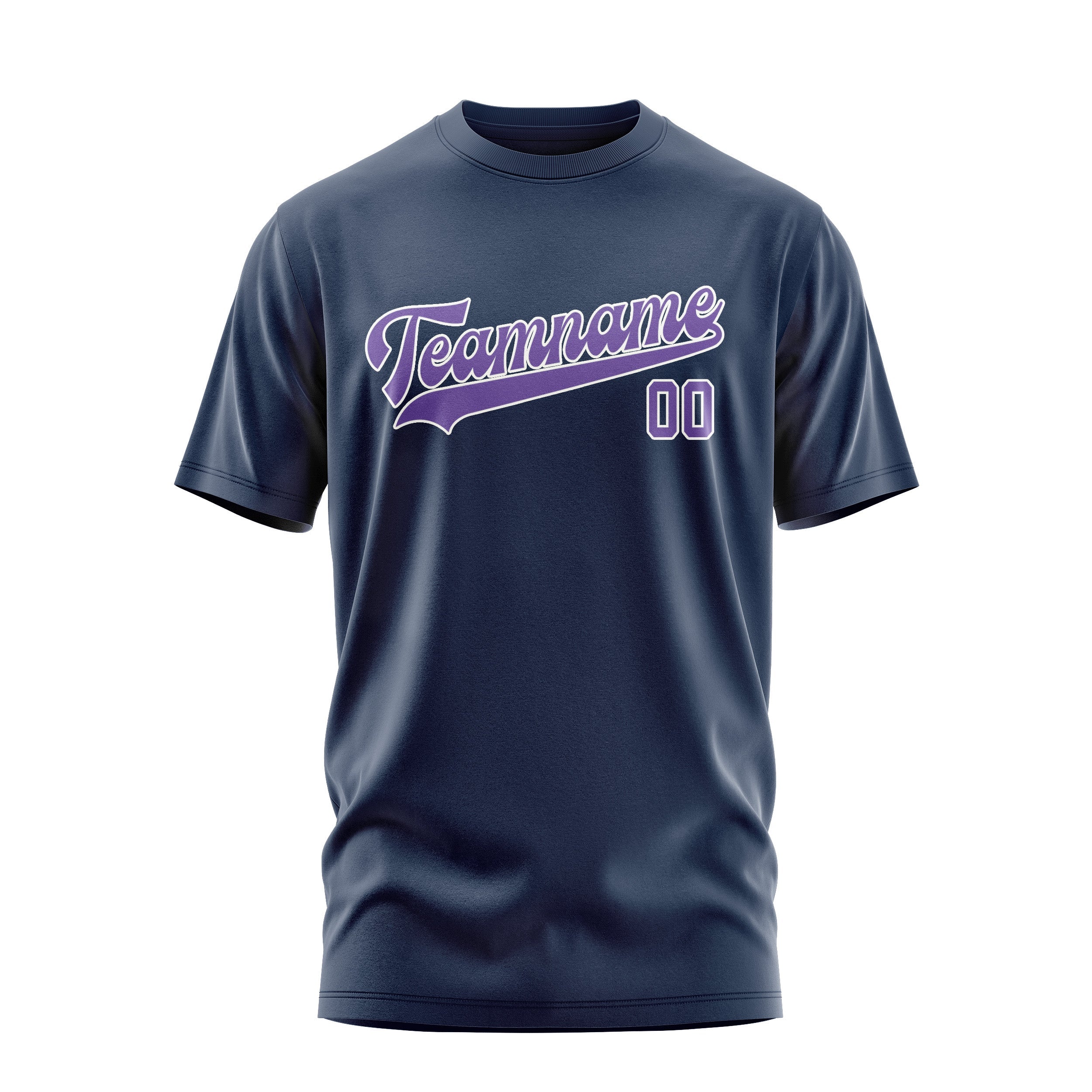 Custom Blue Light Purple T-Shirt
