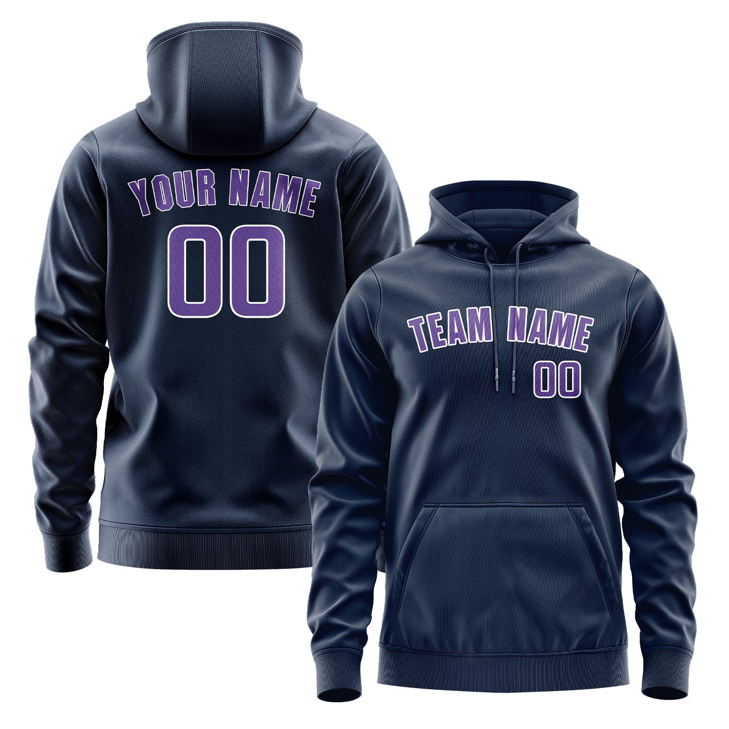 Custom Blue Light Purple Hoodie