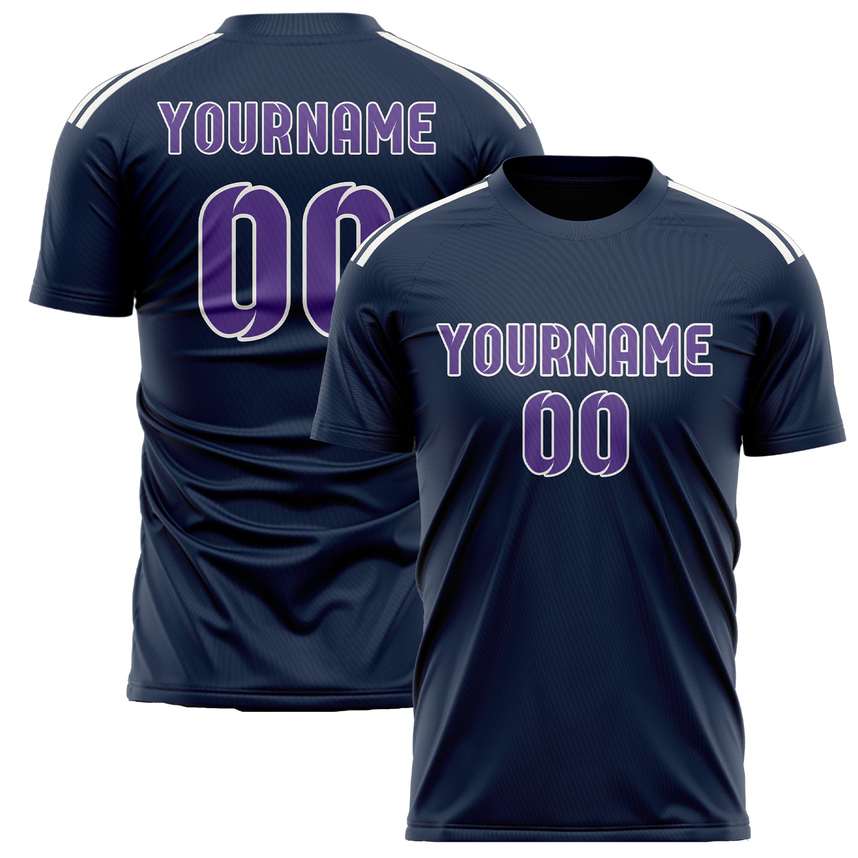 Custom Blue Light Purple Soccer Jersey