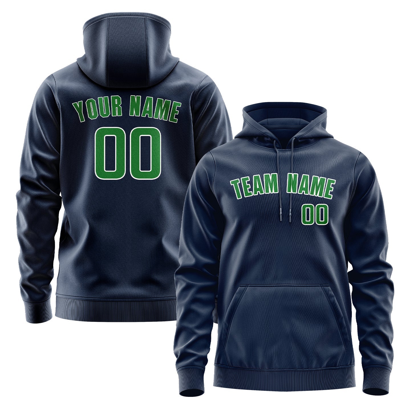 Custom Blue Emerald Green Hoodie