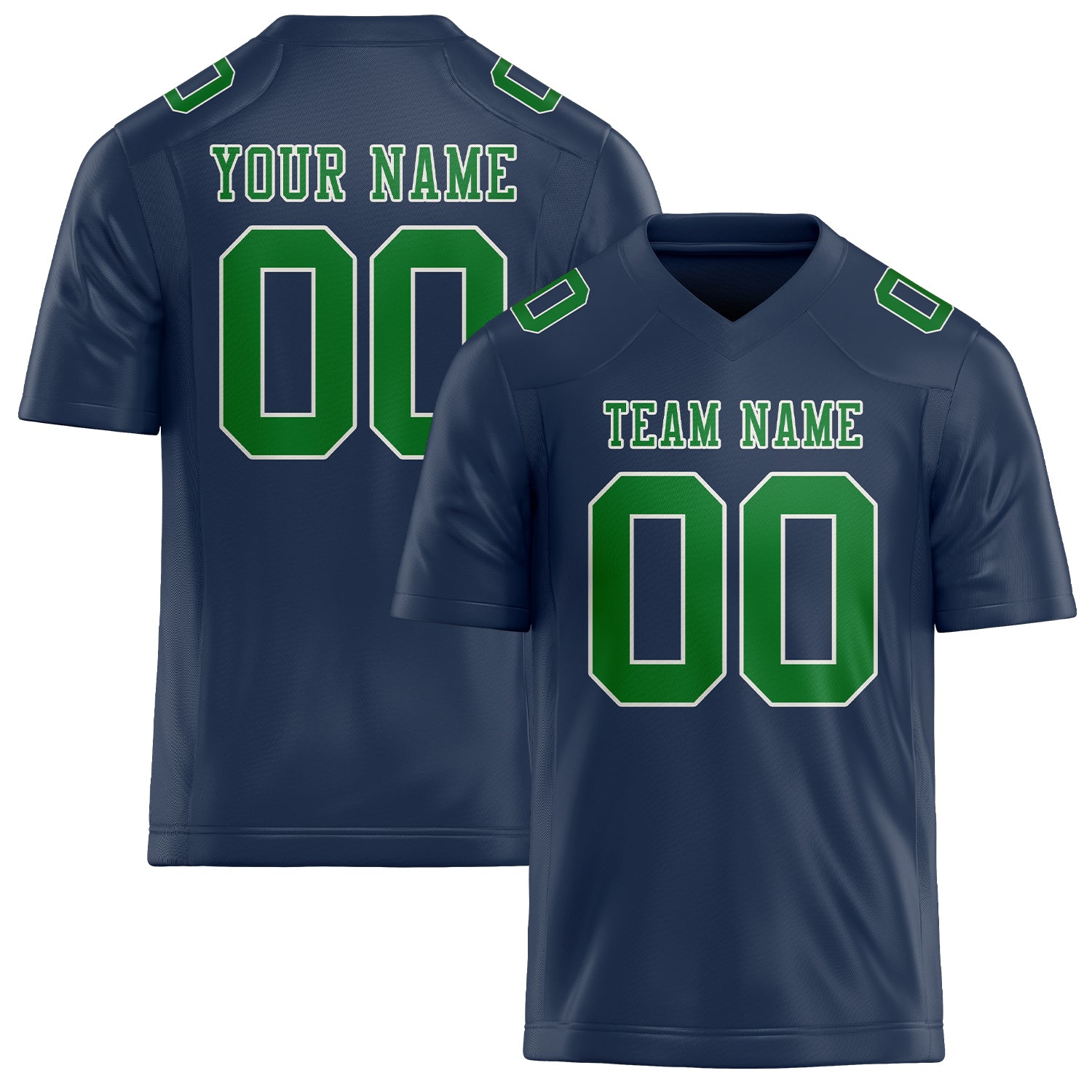 Custom Blue Emerald Green Football Jersey