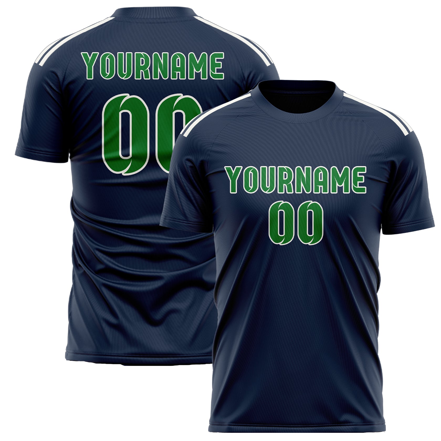 Custom Blue Emerald Green Soccer Jersey