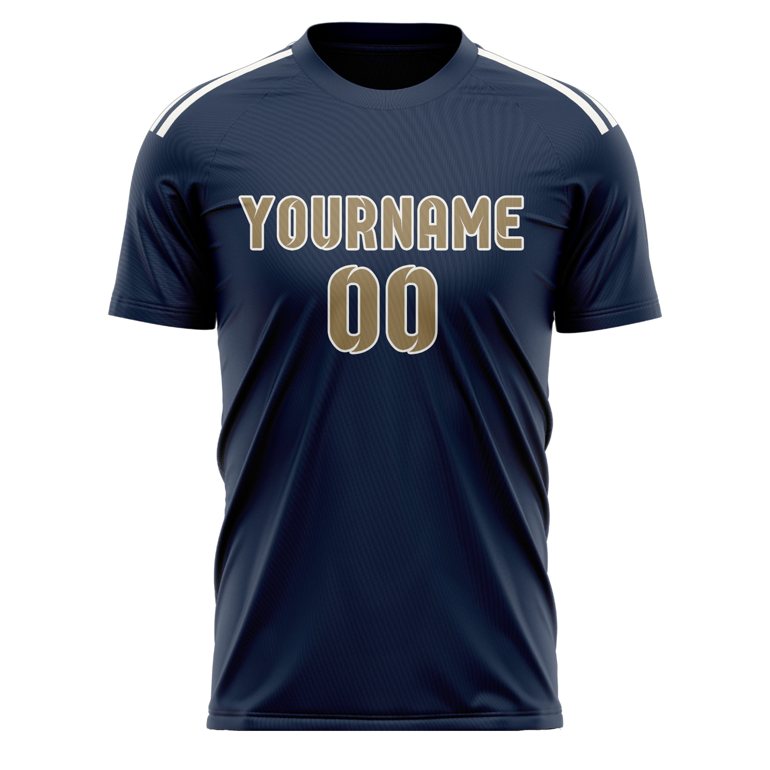 Custom Blue Light Khaki Soccer Jersey