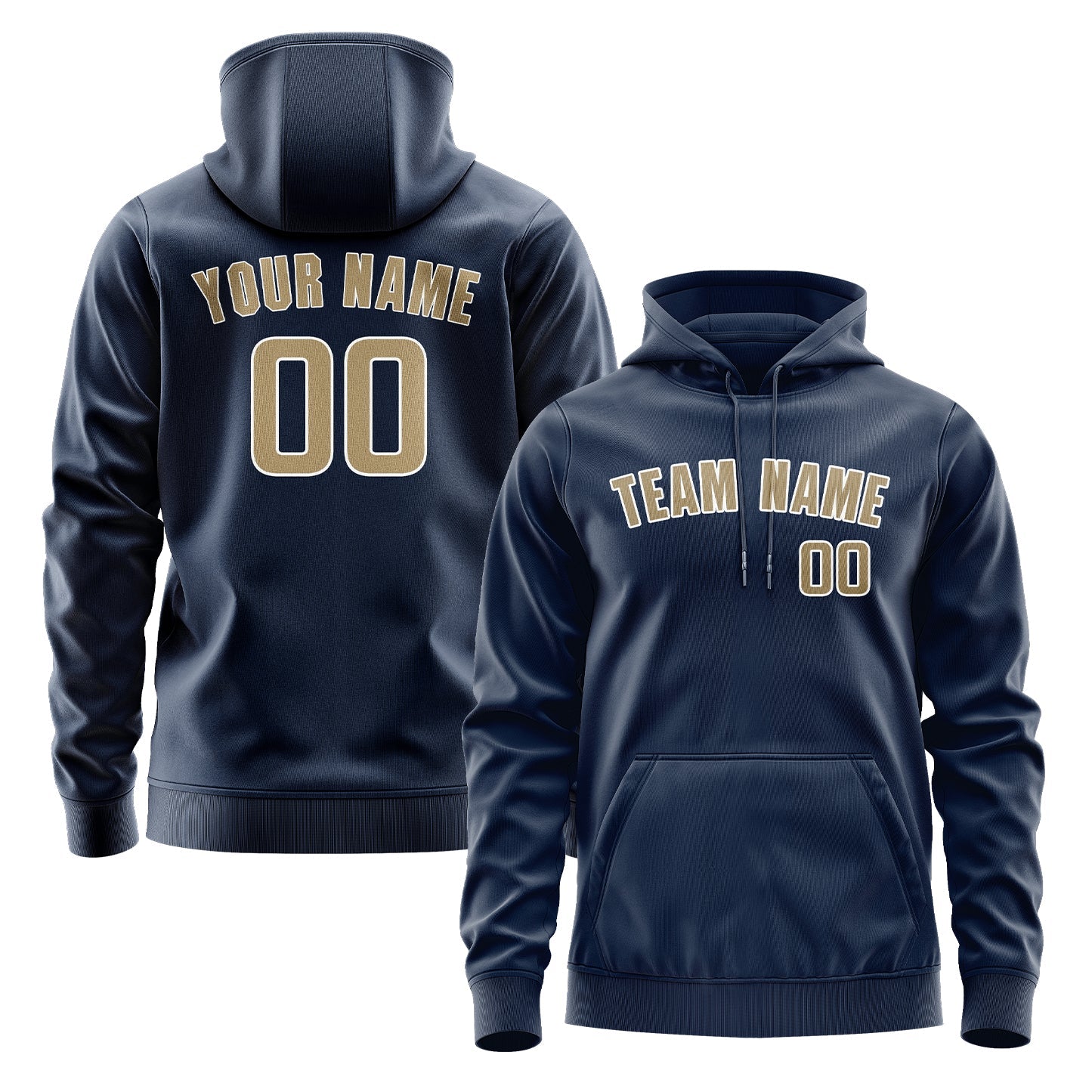 Custom Blue Light Khaki Hoodie