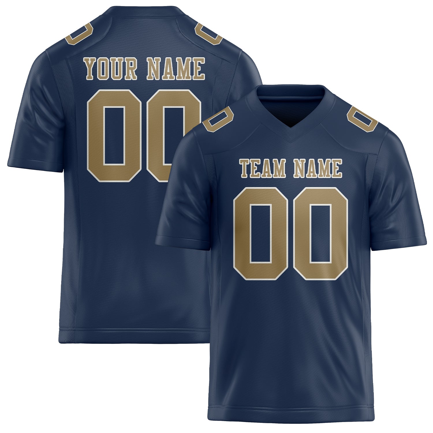 Custom Blue Light Khaki Football Jersey