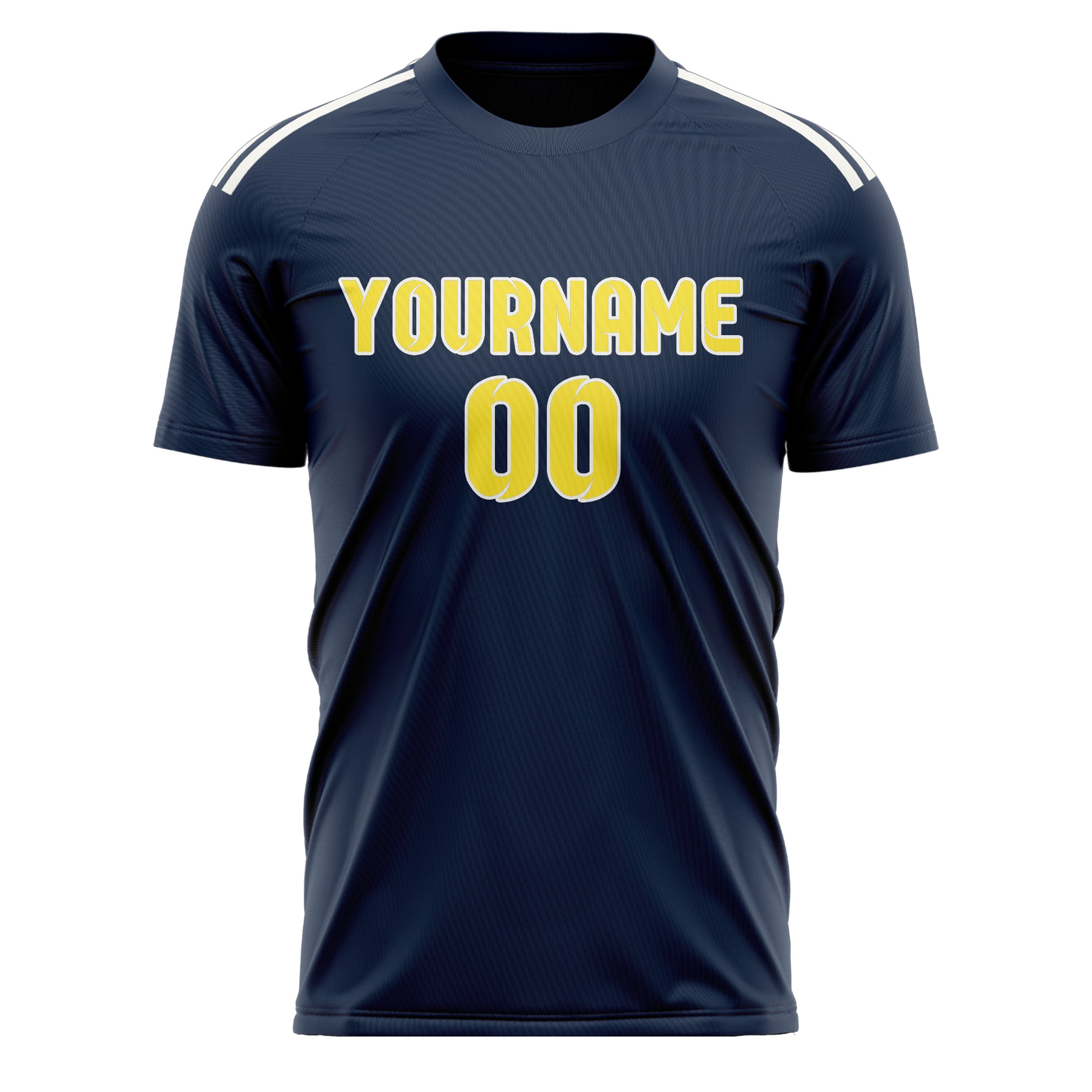 Custom Blue Light Yellow Soccer Jersey