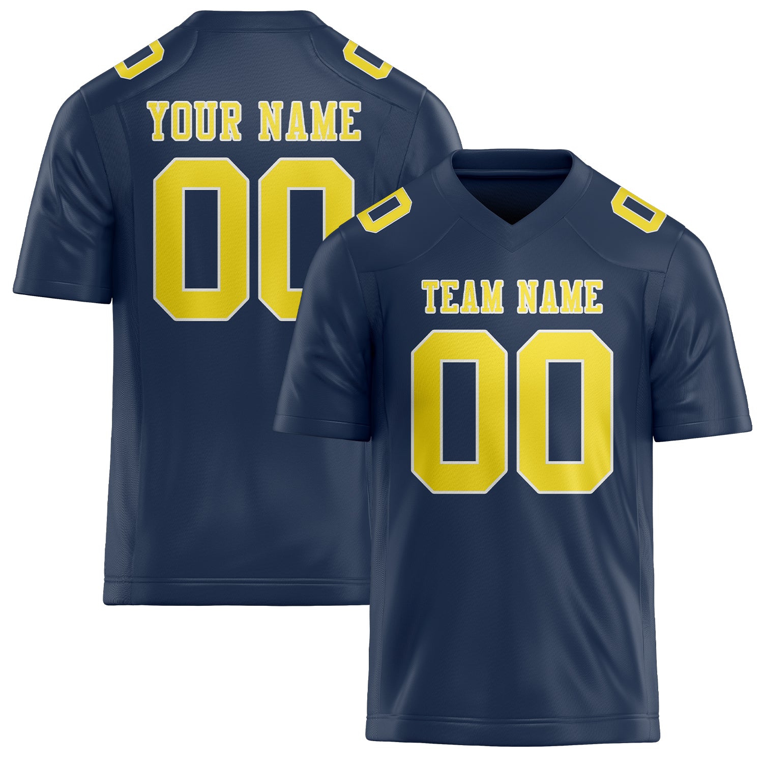 Custom Blue Light Yellow Football Jersey