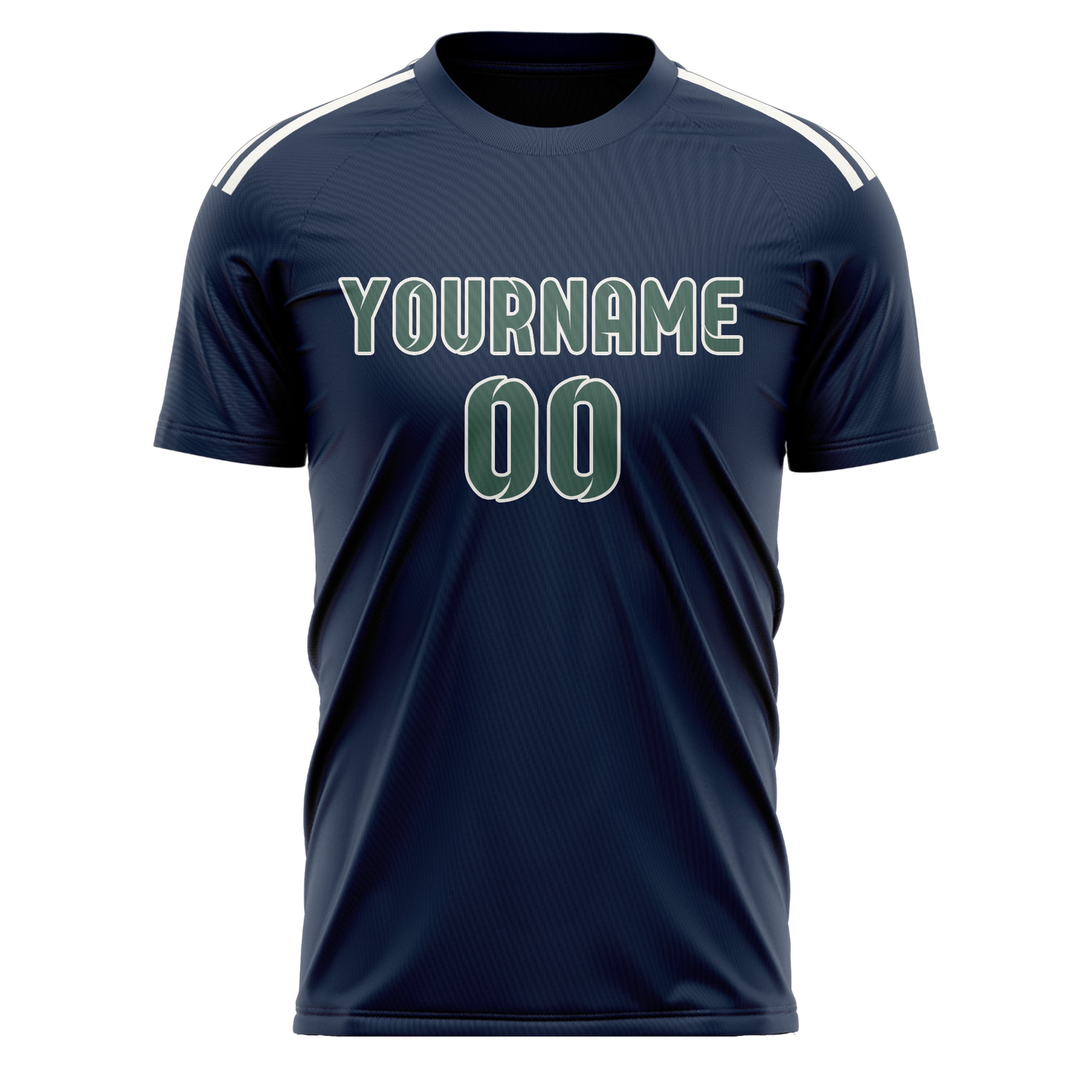 Custom Blue Blue Green Soccer Jersey