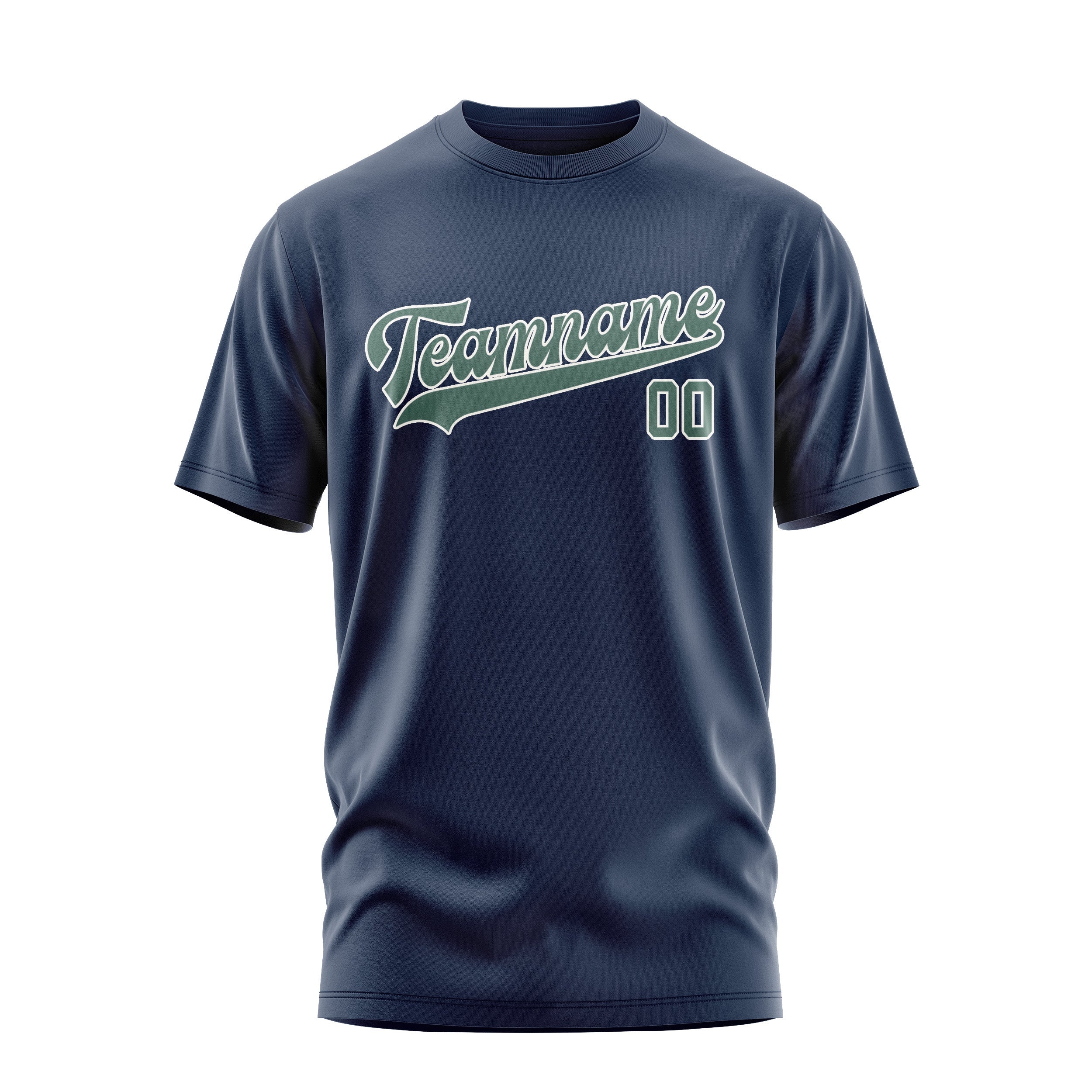 Custom Blue Blue Green T-Shirt