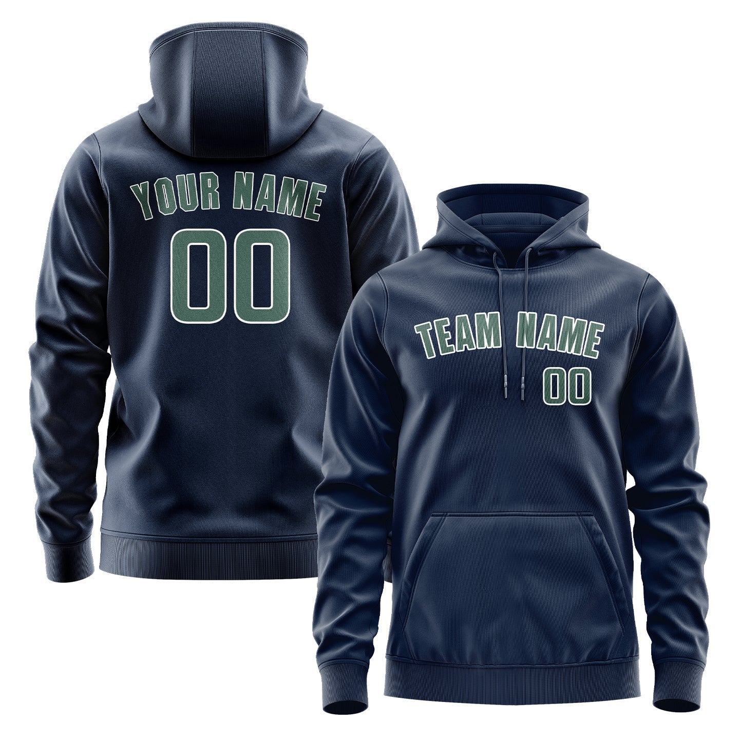 Custom Blue Blue Green Hoodie