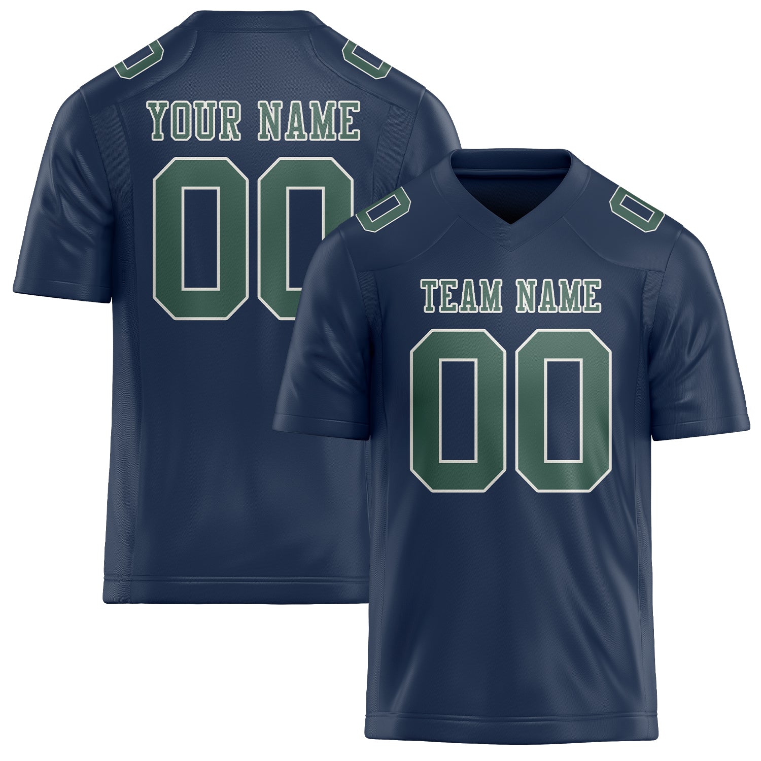Custom Blue Blue Green Football Jersey