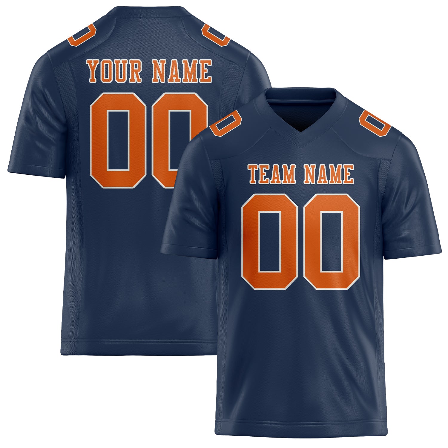 Custom Blue Orange Football Jersey