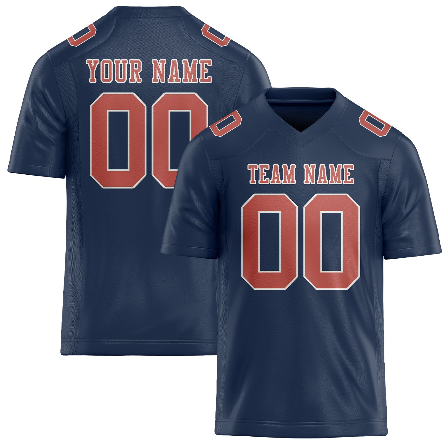 Custom Blue Copper Rose Football Jersey