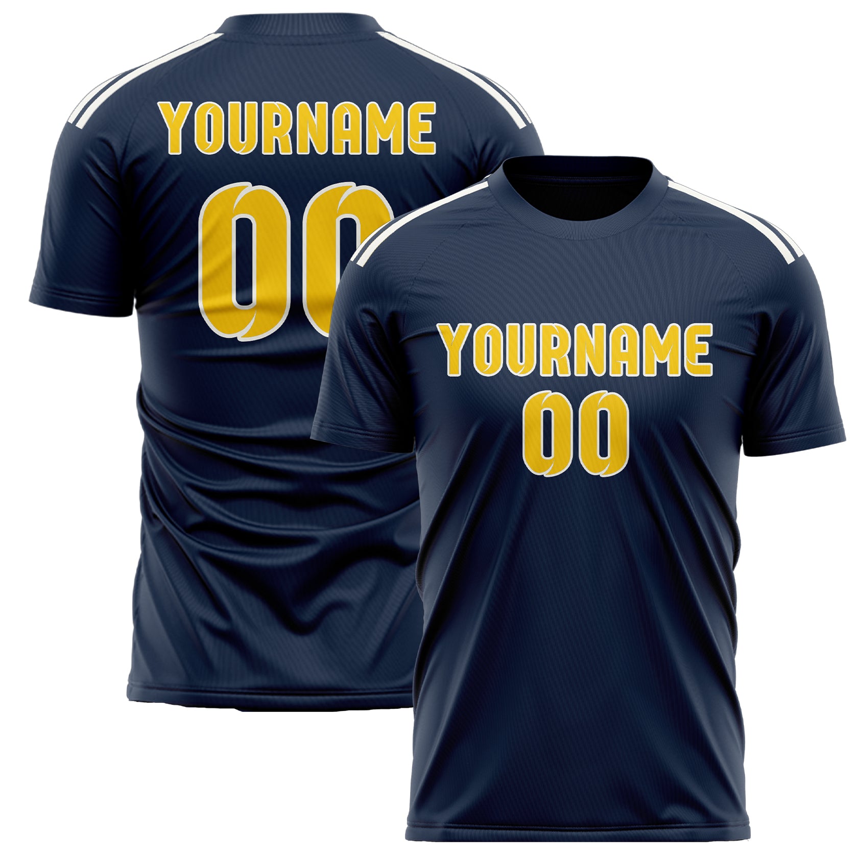 Custom Blue Gold Soccer Jersey