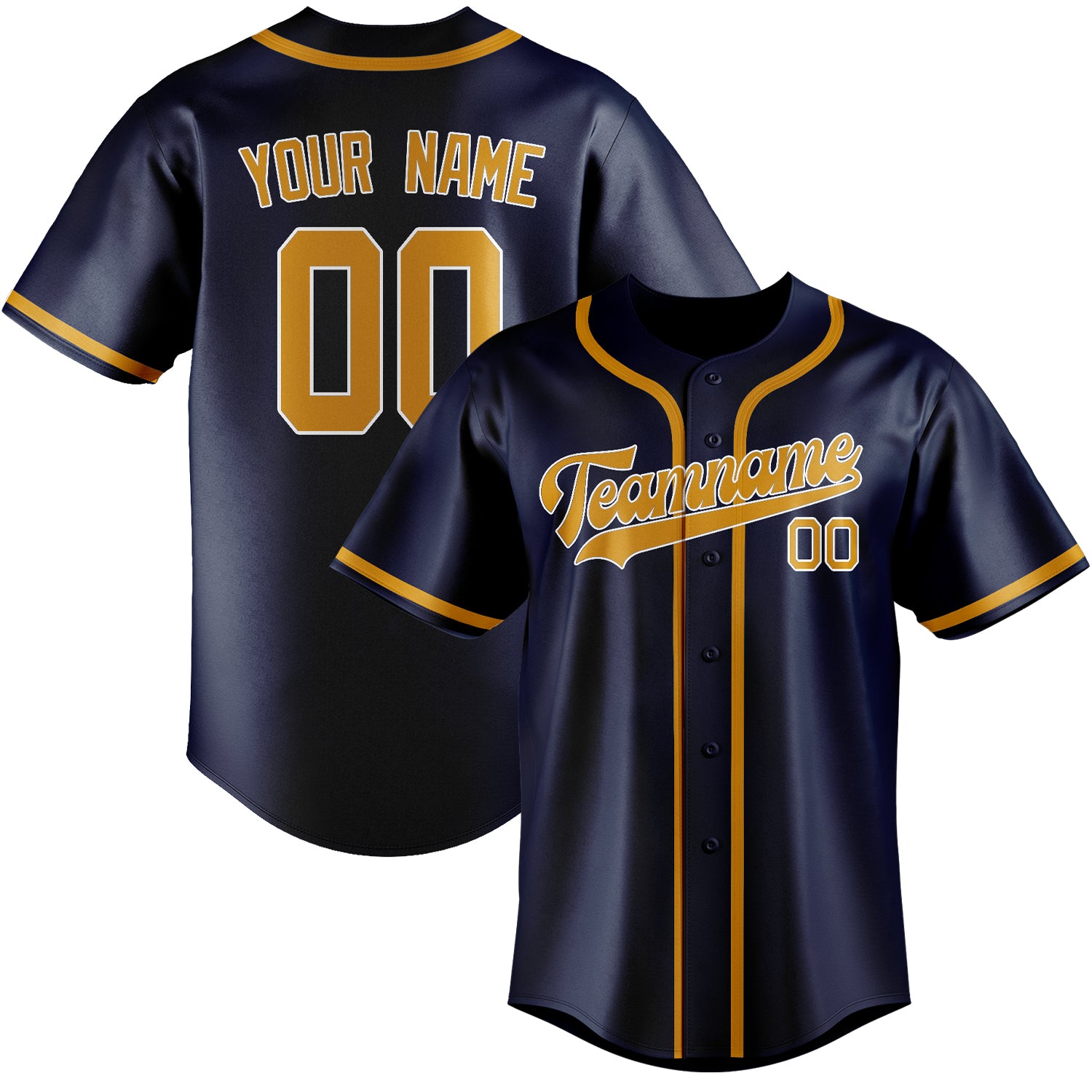Custom Blue Yellow Baseball Jersey