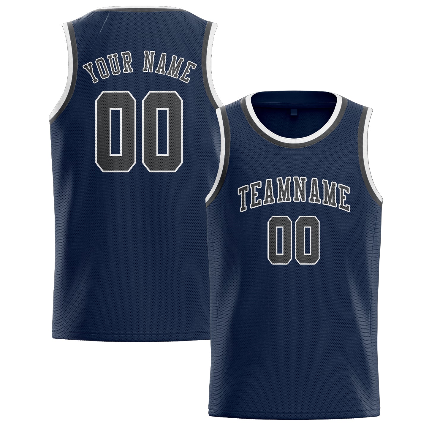 Custom Blue Dark Grey Basketball Jersey