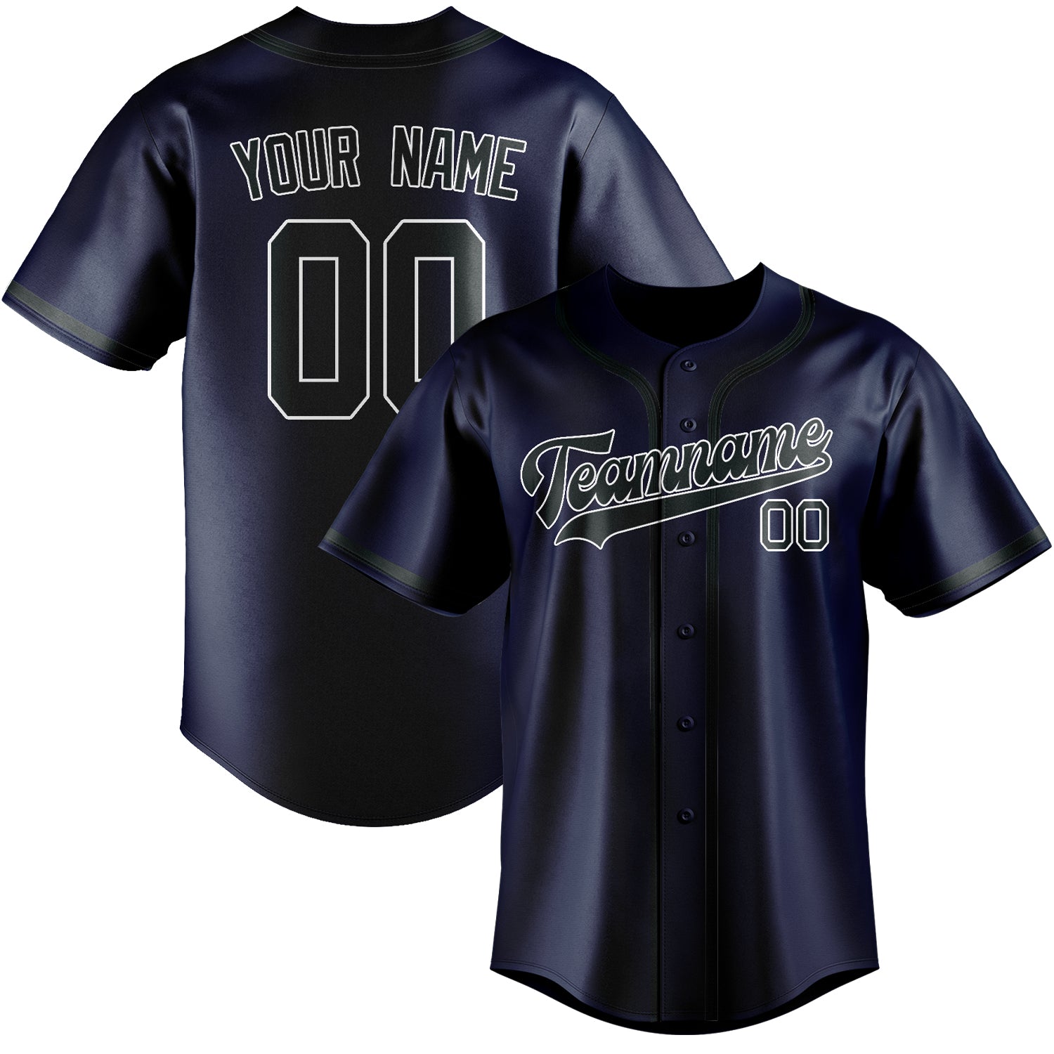 Custom Blue Dark Grey Baseball Jersey